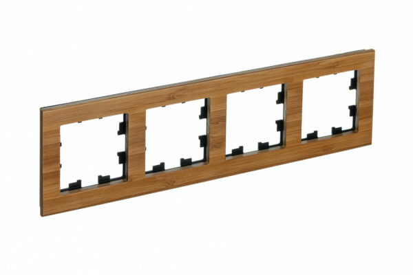 Изображение товара Рамка 4 поста, универсальная, Дерево бамбук ,ATN353204 Atlas Design Nature Schneider electric