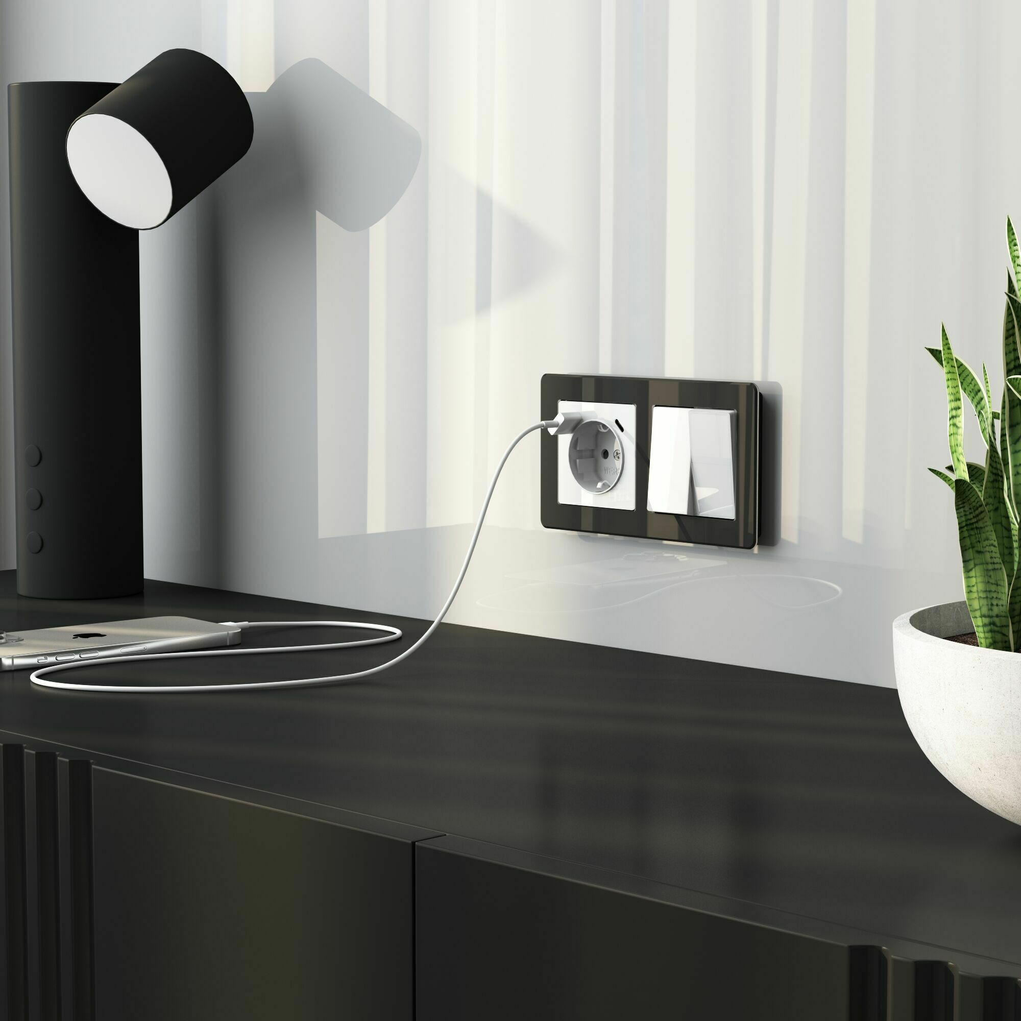 Изображение товара Выключатель двухклавишный (белый акрил) W1120041 Werkel