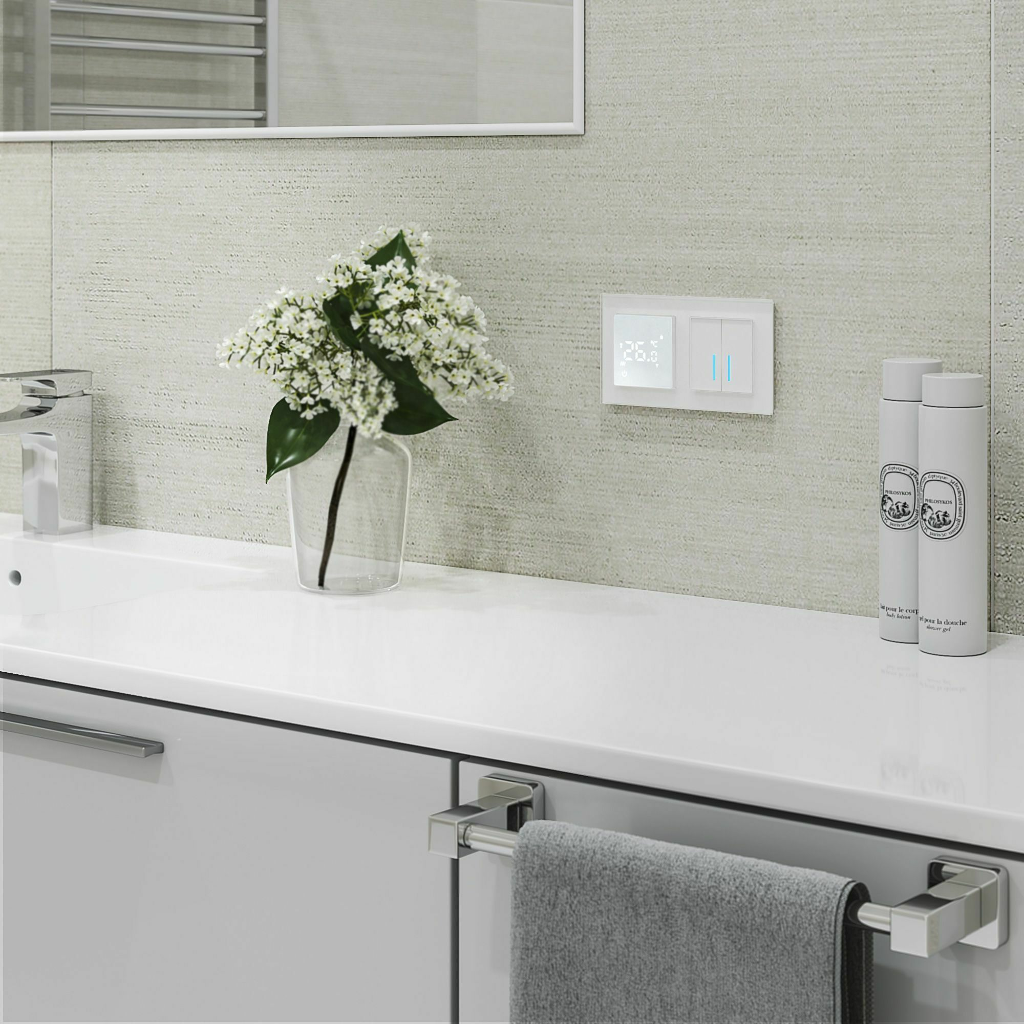 Изображение товара Умный сенсорный терморегулятор для теплого пола ( белый )W1151201 Minimir Home Werkel