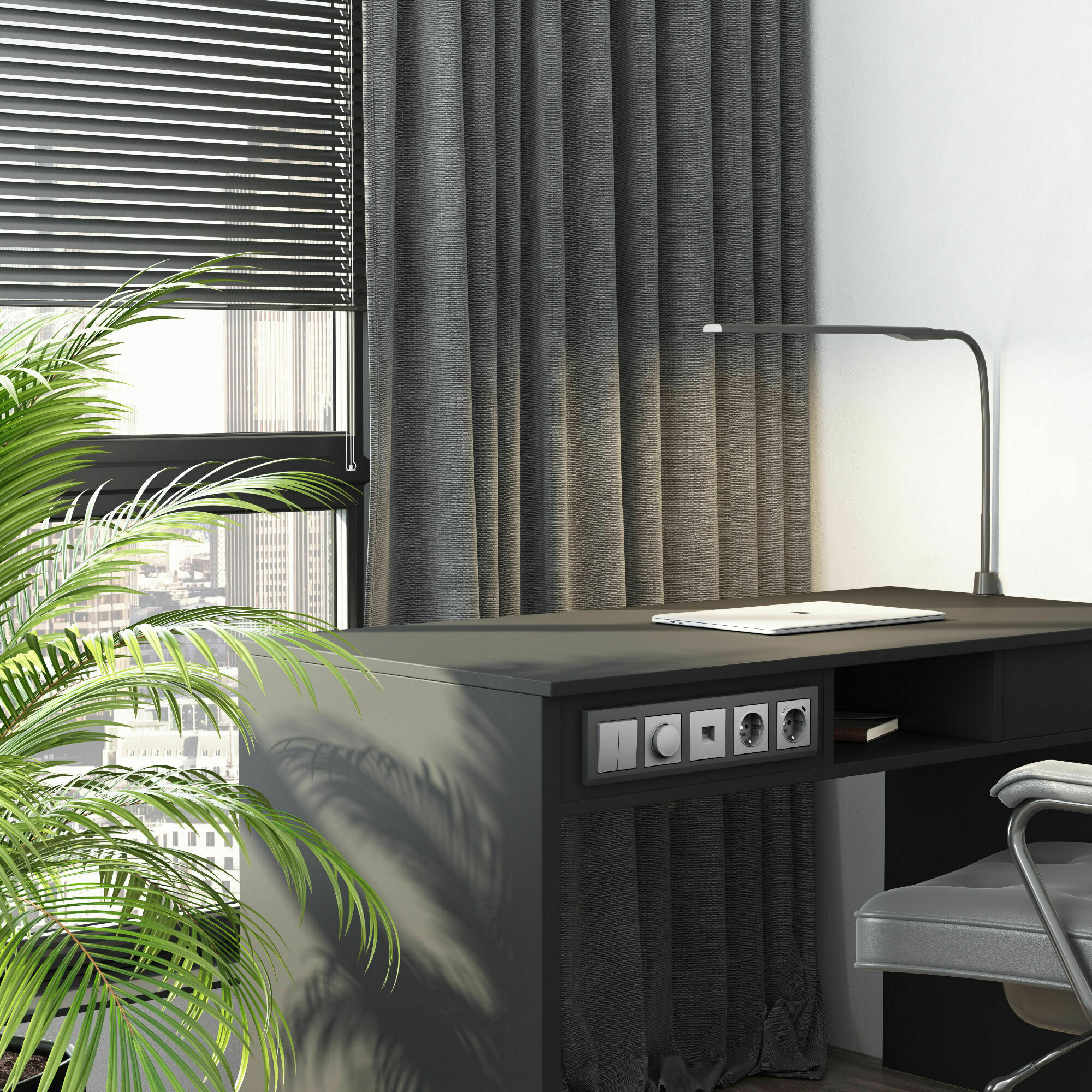 Изображение товара Розетка компьютерная, Ethernet RJ-45, cat.5e (серебряный матовый) W1181065 Werkel