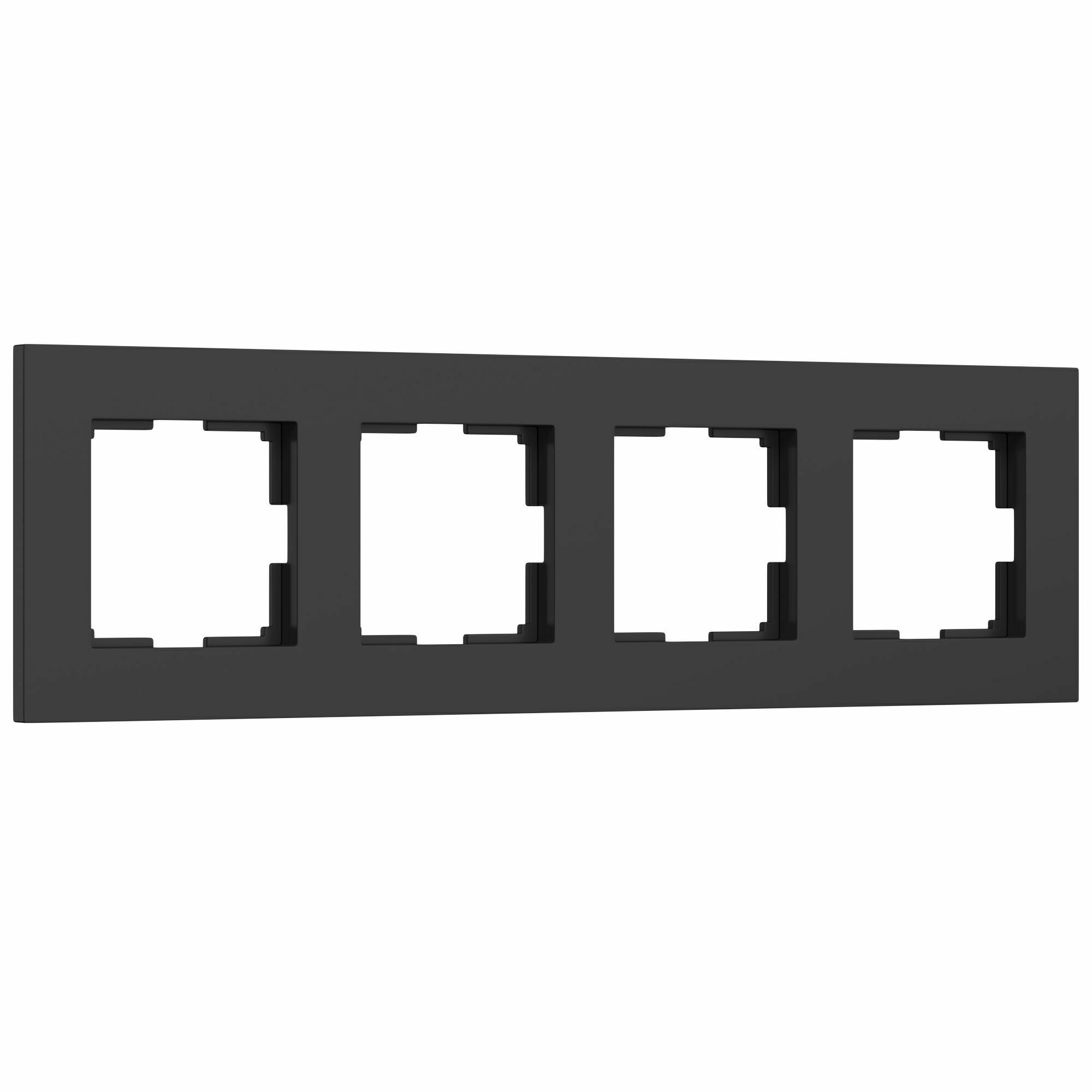 Изображение товара Рамка на 4 поста Slab (чёрный софт) W0042908 Werkel