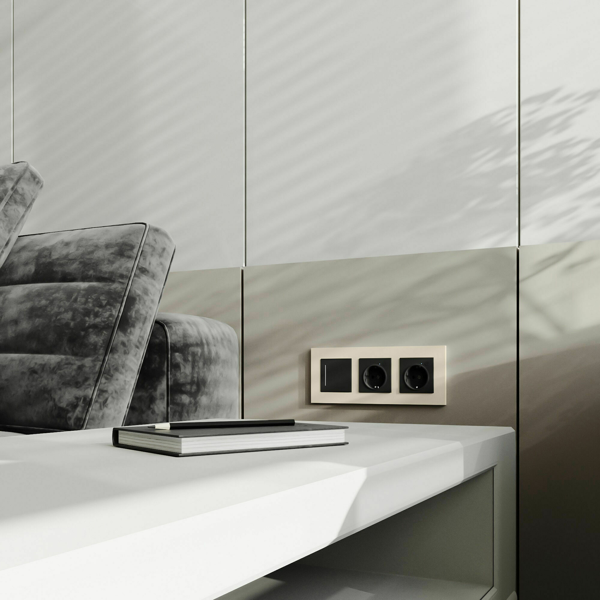 Изображение товара Рамка на 3 поста Slab (айвори софт) W0032962 Werkel