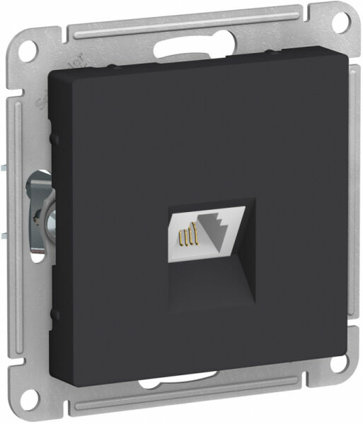 Изображение товара Розетка телефонная RJ-11, RJ11, механизм, Карбон, ATN001081 Atlas Design Schneider electric