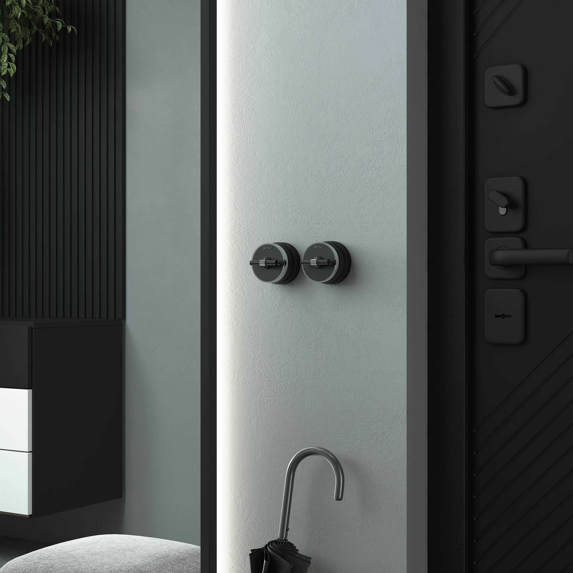 Изображение товара Переключатель/выключатель одноклавишный (чёрный матовый/хром) W5812051 Vintage Werkel