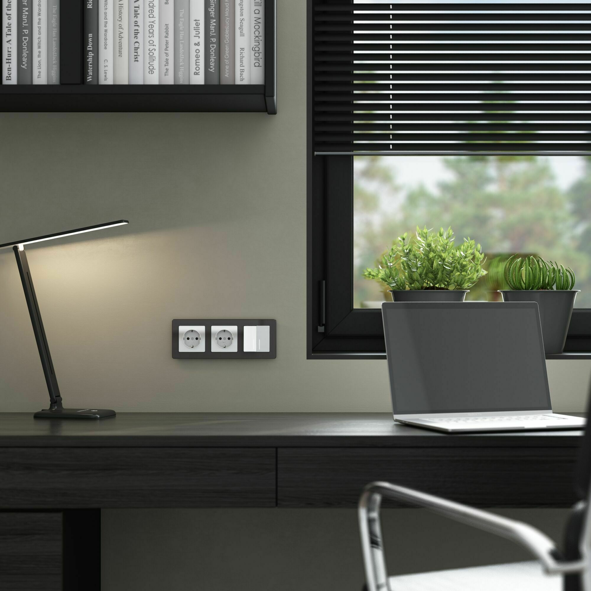 Изображение товара Розетка одинарная, с заземлением и шторками, (белый акрил) W1171141 Werkel