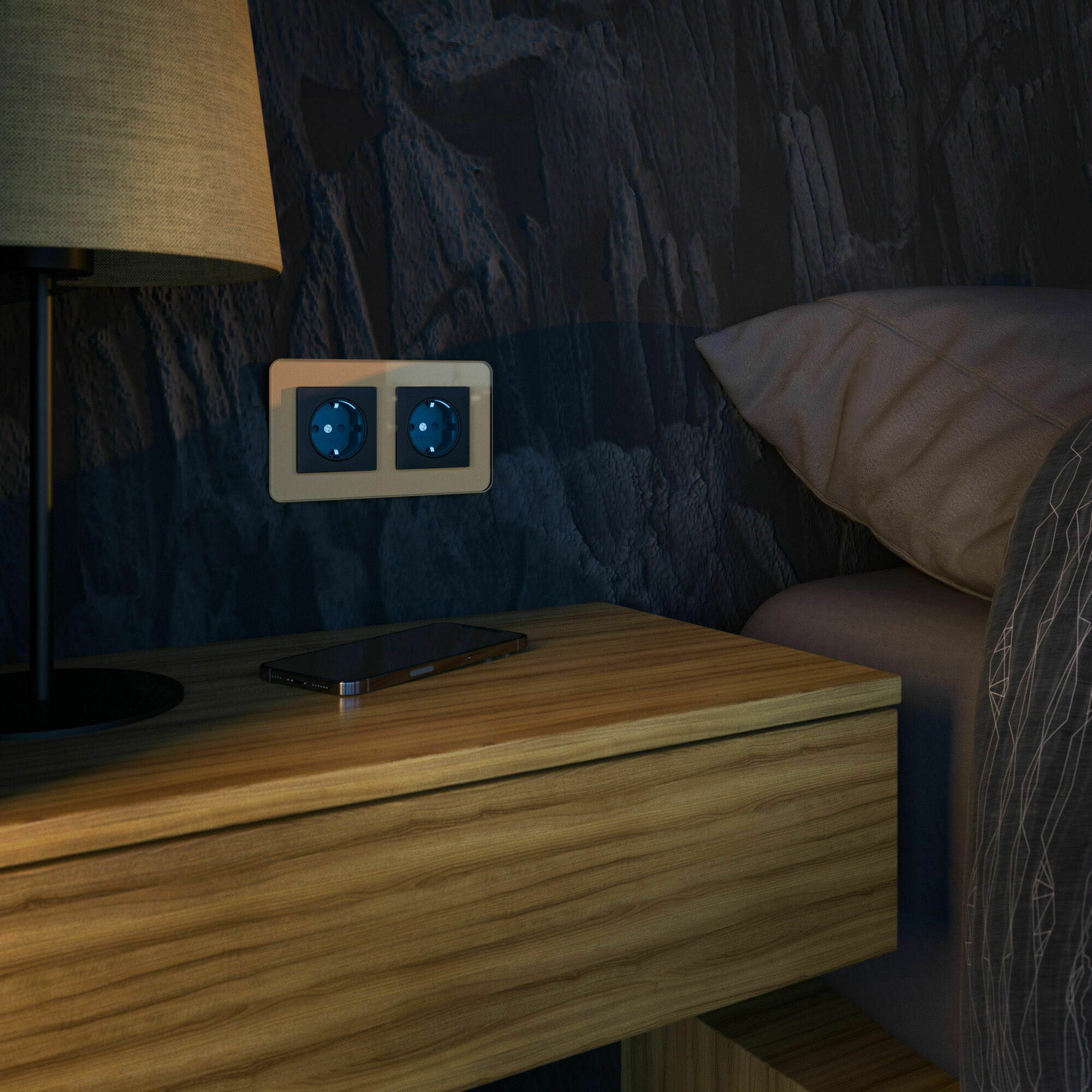 Изображение товара Кнопка нажимная сх.1, 10АХ, механизм, Бежевый, ATN000215 Atlas Design Schneider electric