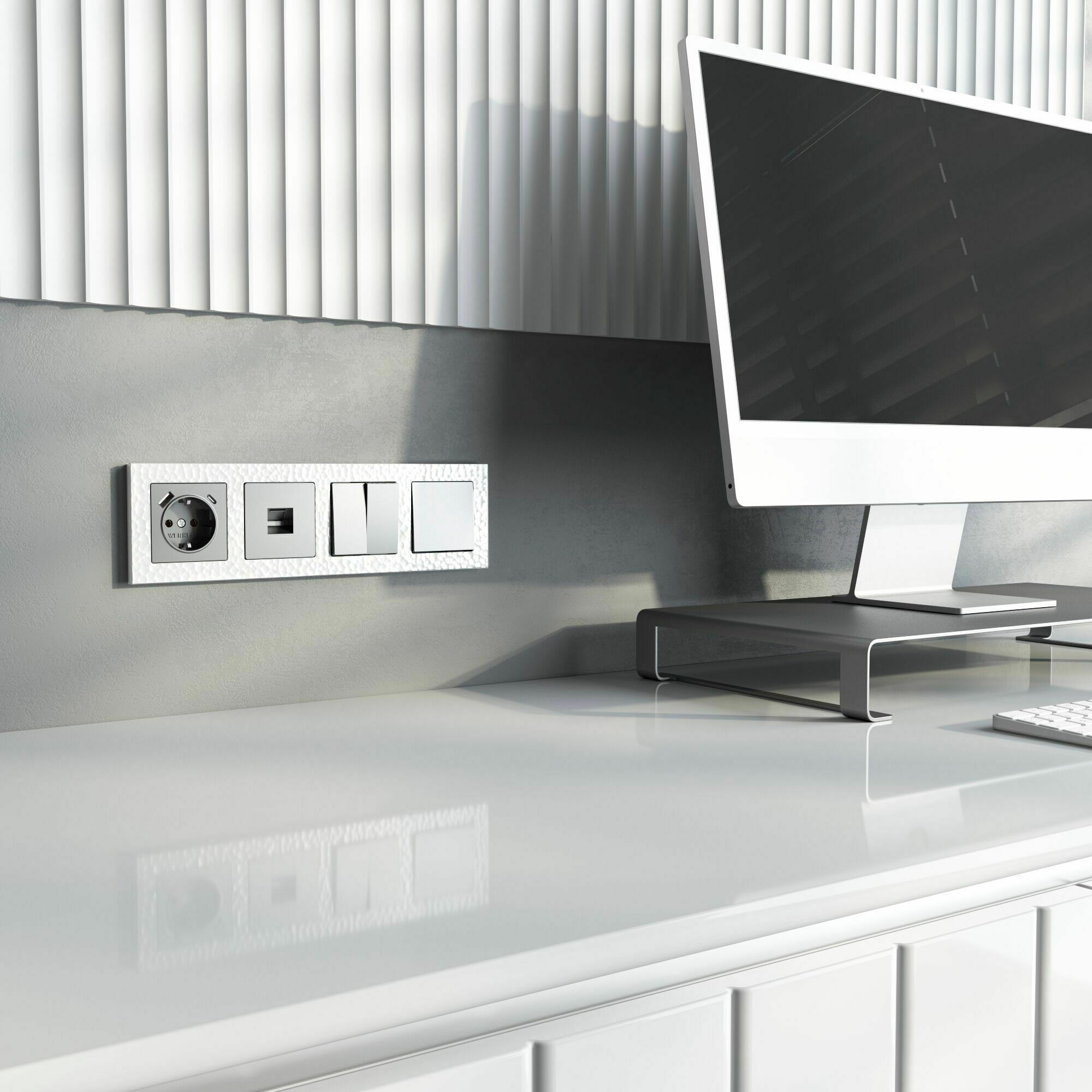 Изображение товара W0042401/ Рамка на 4 поста Hammer (белый) Werkel