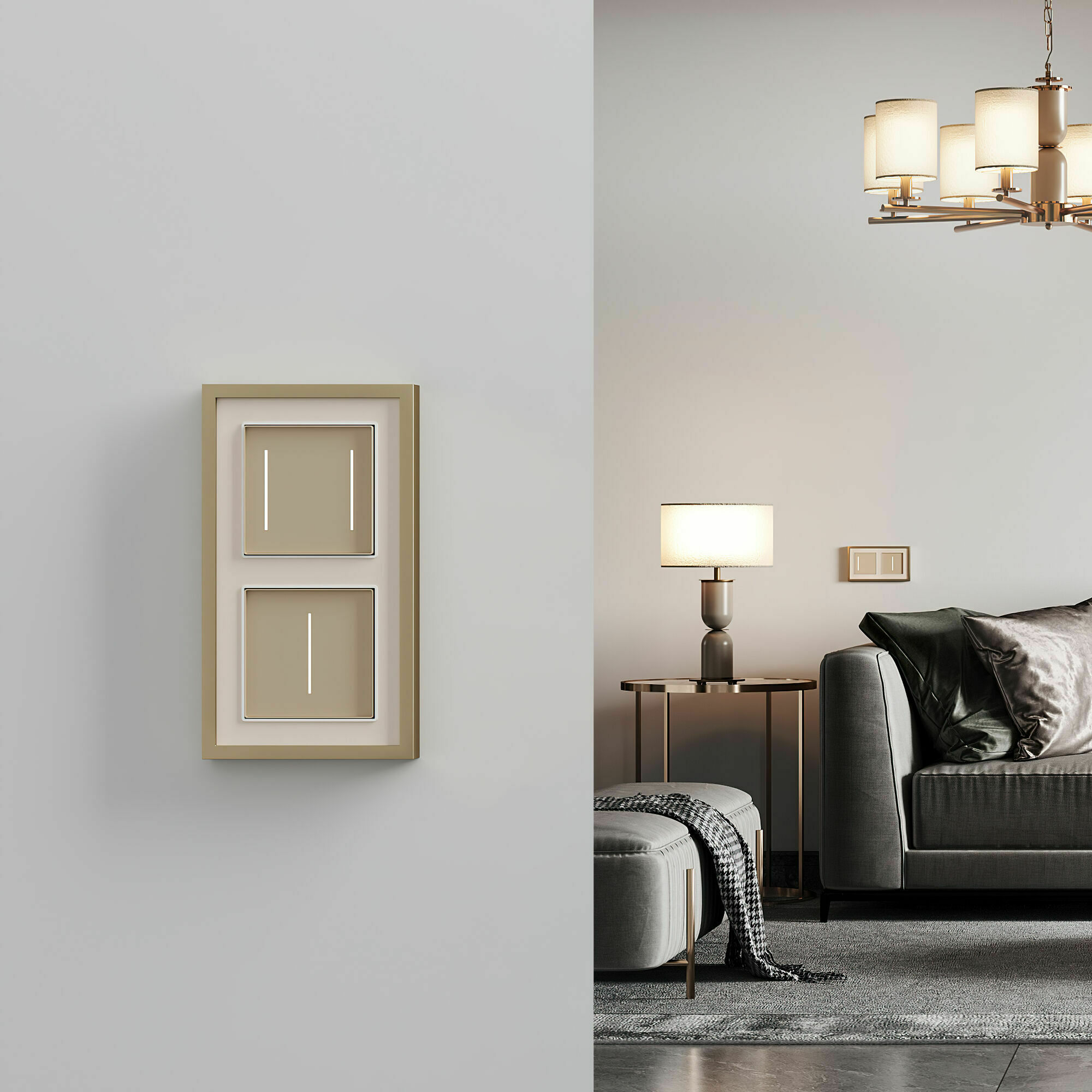 Изображение товара Умный сенсорный выключатель одноклавишный (шампань) W4513011 Minimir Home Werkel