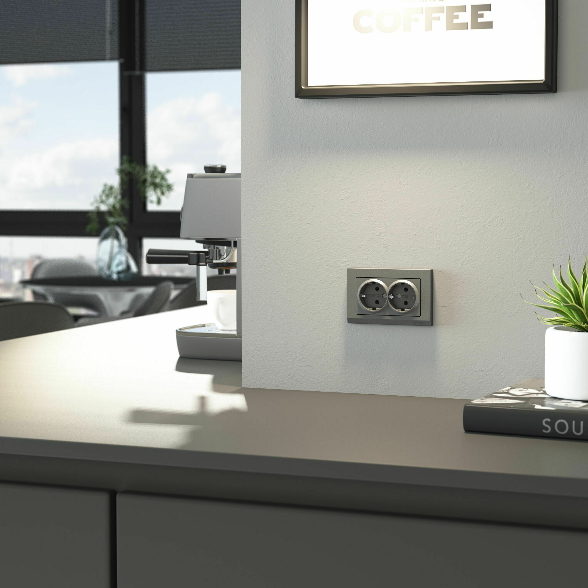 Изображение товара Рамка для двойной розетки Stark (графит матовый) W0081864 Werkel