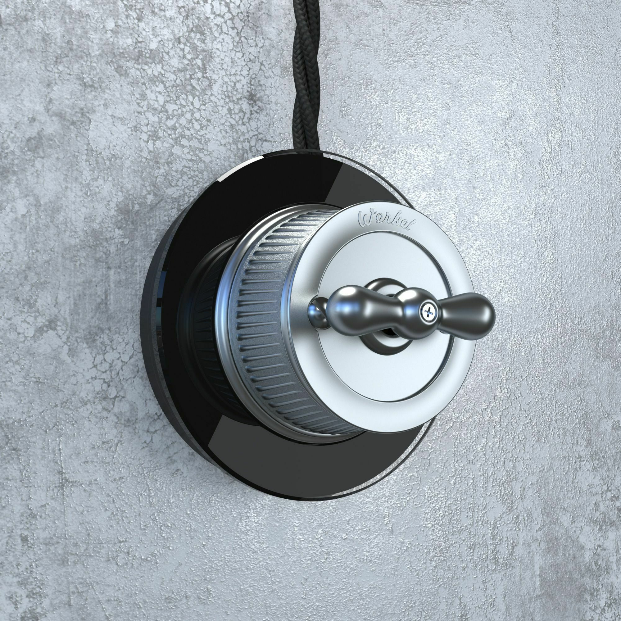 Изображение товара Рамка на 1 пост (чёрный) Favorit Runda W0015108  Retro Werkel