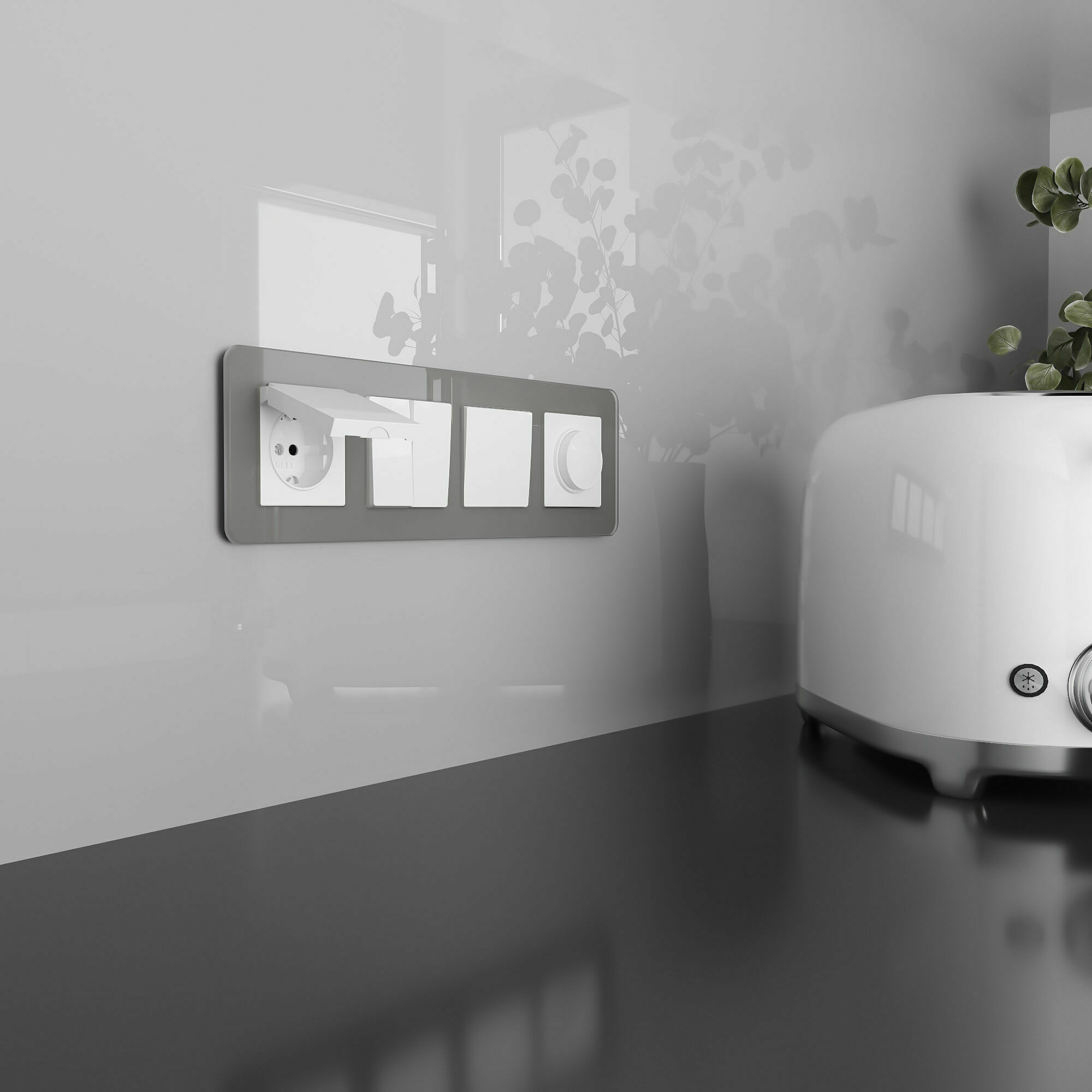 Изображение товара Розетка одинарная, с заземлением, шторками и крышкой (белый) W1171201 Werkel