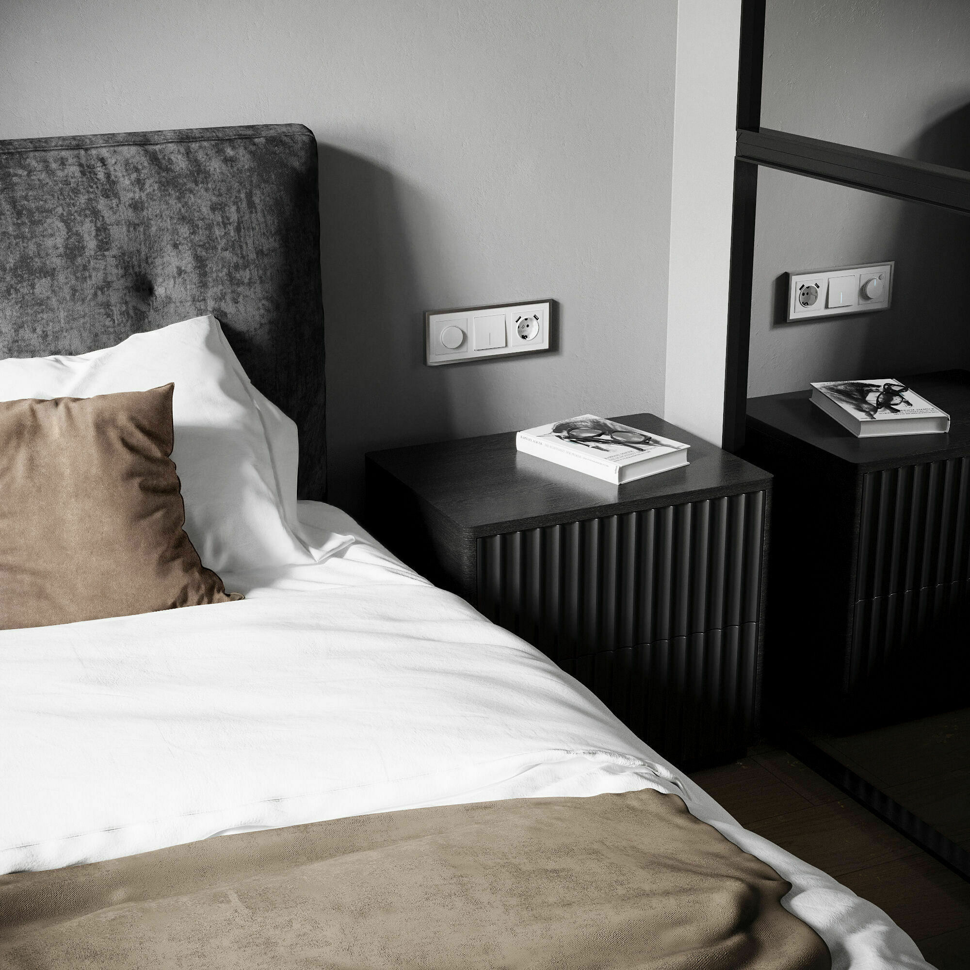 Изображение товара Выключатель одноклавишный проходной с подсветкой (белый матовый) W1112161 Werkel