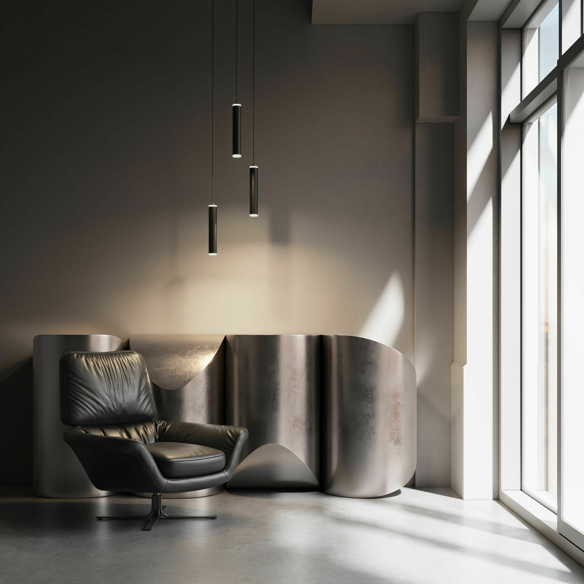 Изображение товара Подвесной светодиодный светильник чёрный матовый DLR035 12W 4200K чёрный матовый Elektrostandard