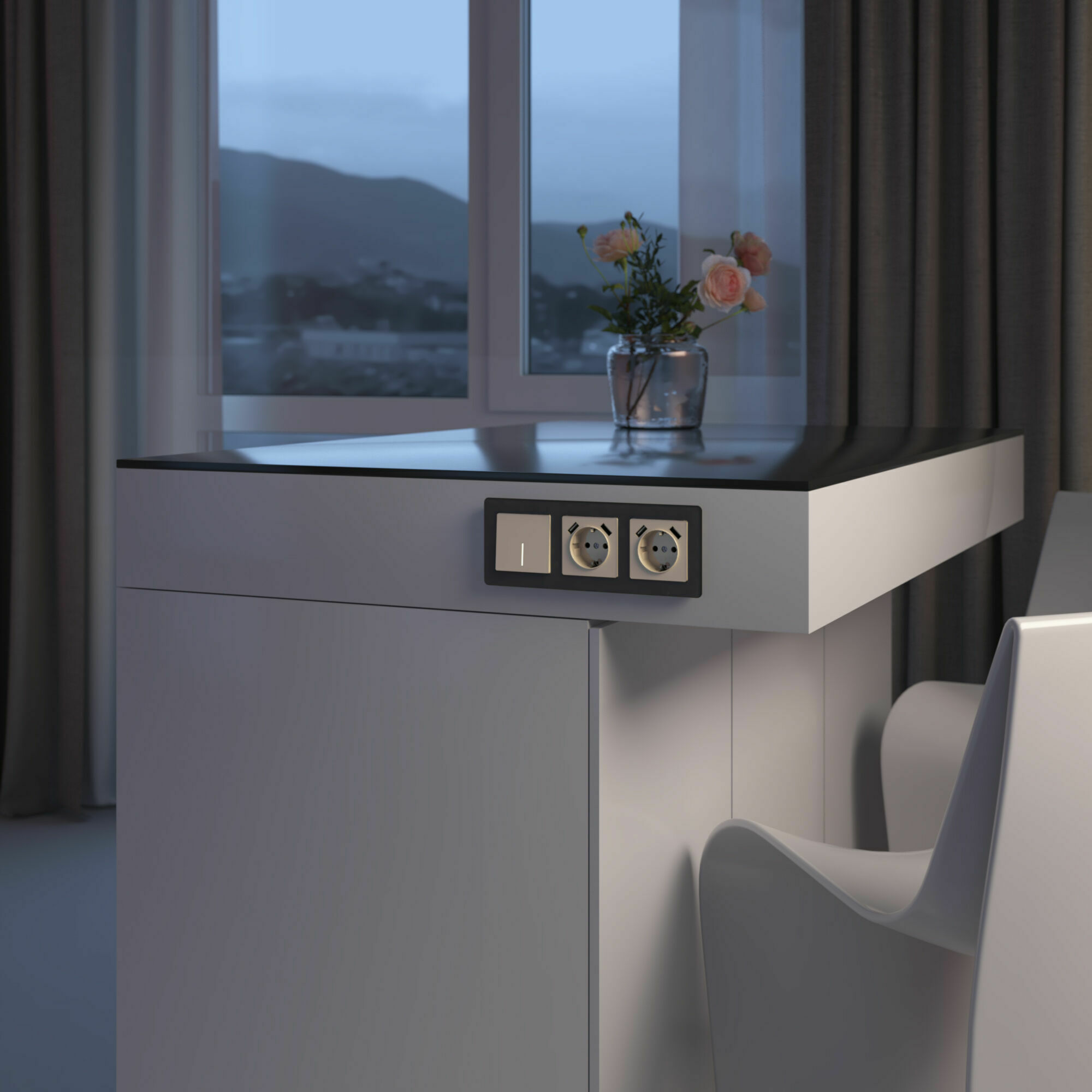 Изображение товара Выключатель одноклавишный проходной с подсветкой (айвори акрил) W1112143 Werkel