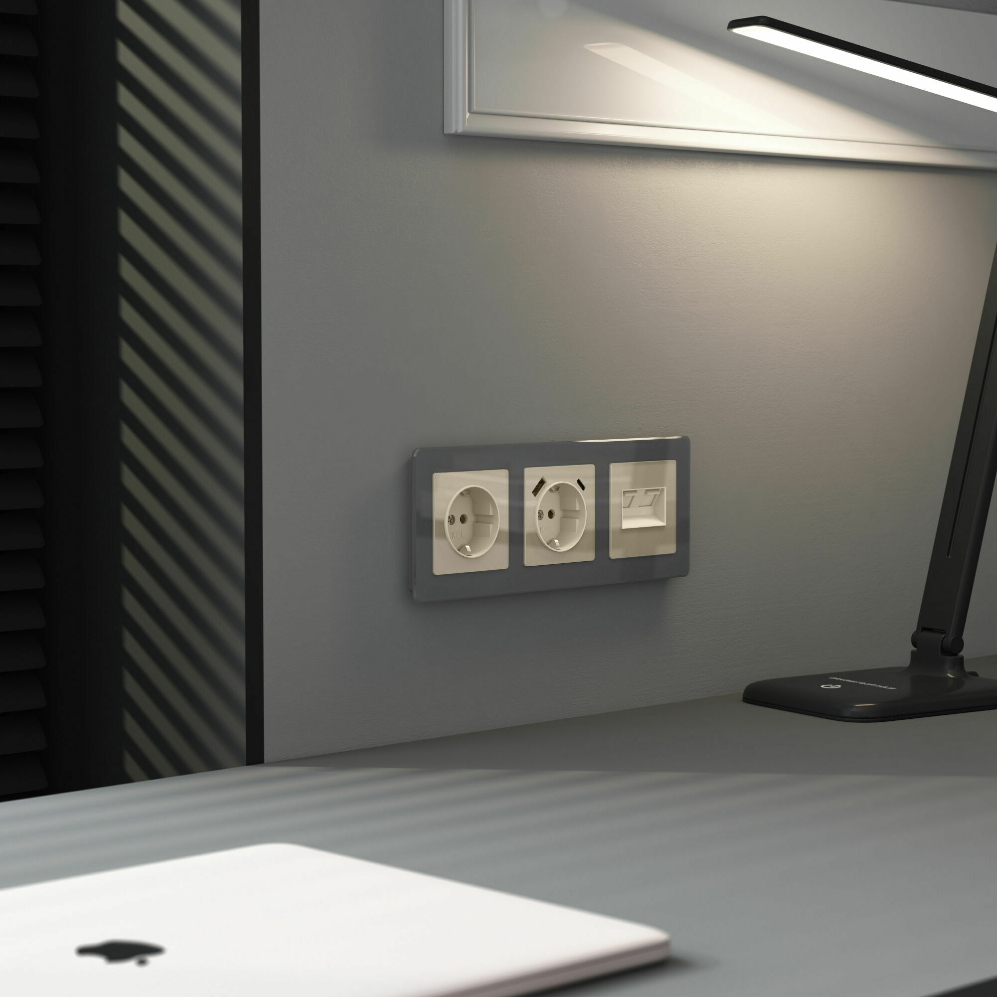 Изображение товара Накладка для двойной розетки Еthernet RJ-45, (айвори акрил) W1191143 Werkel