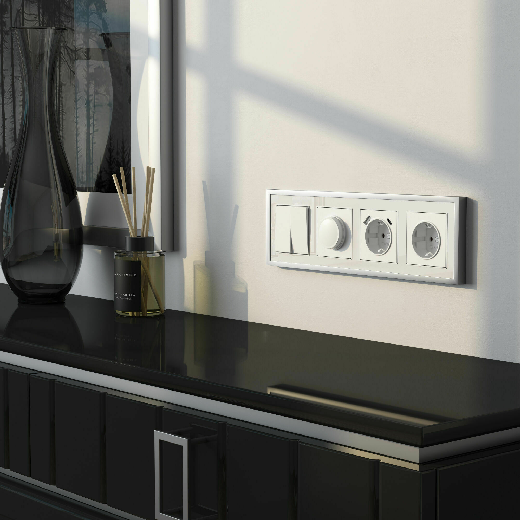 Изображение товара Рамка на 4 поста Baguette (белый/серебро) W0042850 Werkel