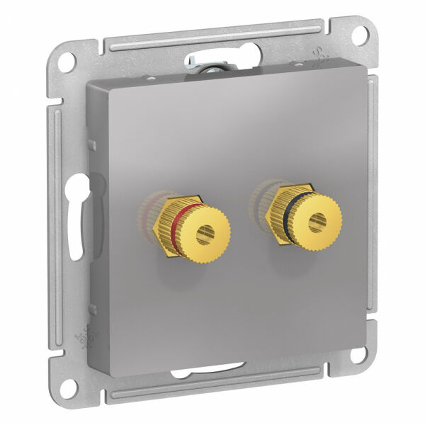 Изображение товара Аудиорозетка двухместная,  Алюминий, ATN000387 Atlas Design Schneider electric