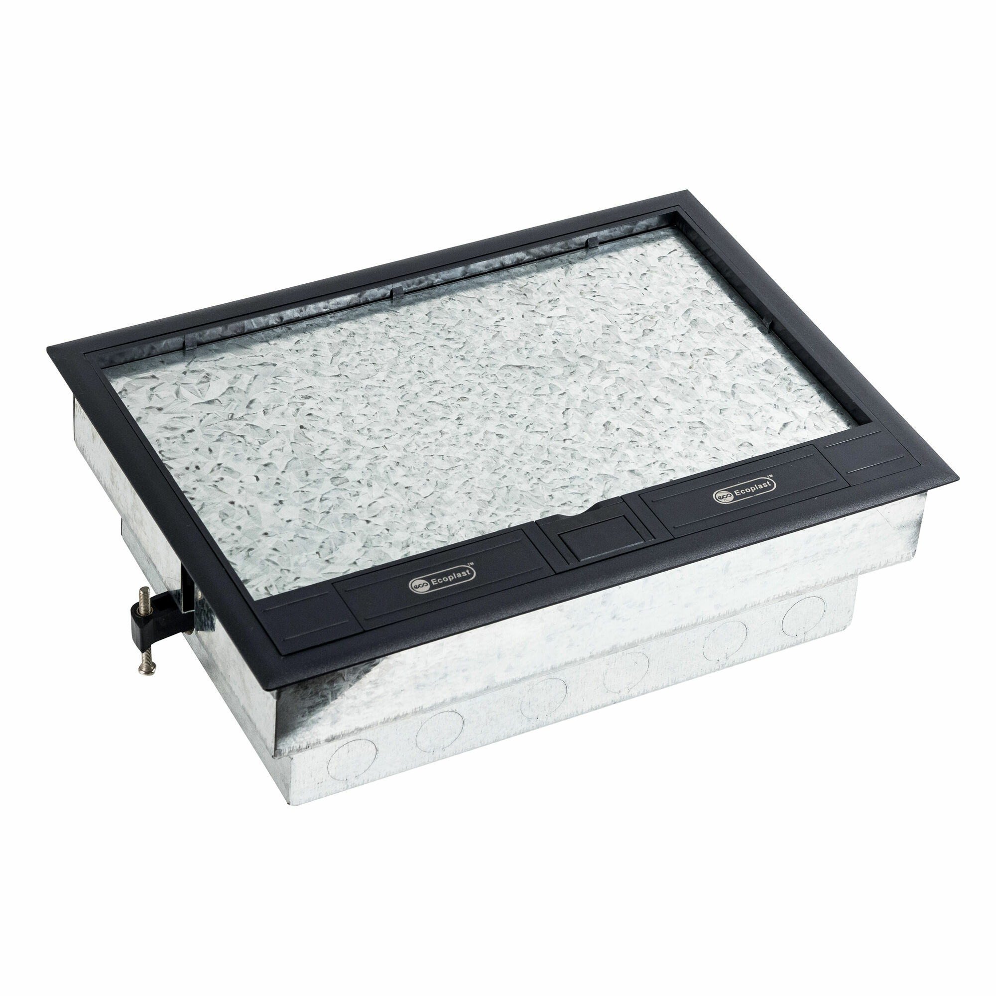 Изображение товара 70083 LUK/8 Люк в пол на 8 постов с суппортом и коробкой (45х45мм) 70080+70180, (сталь) Ecoplast (Экопласт)