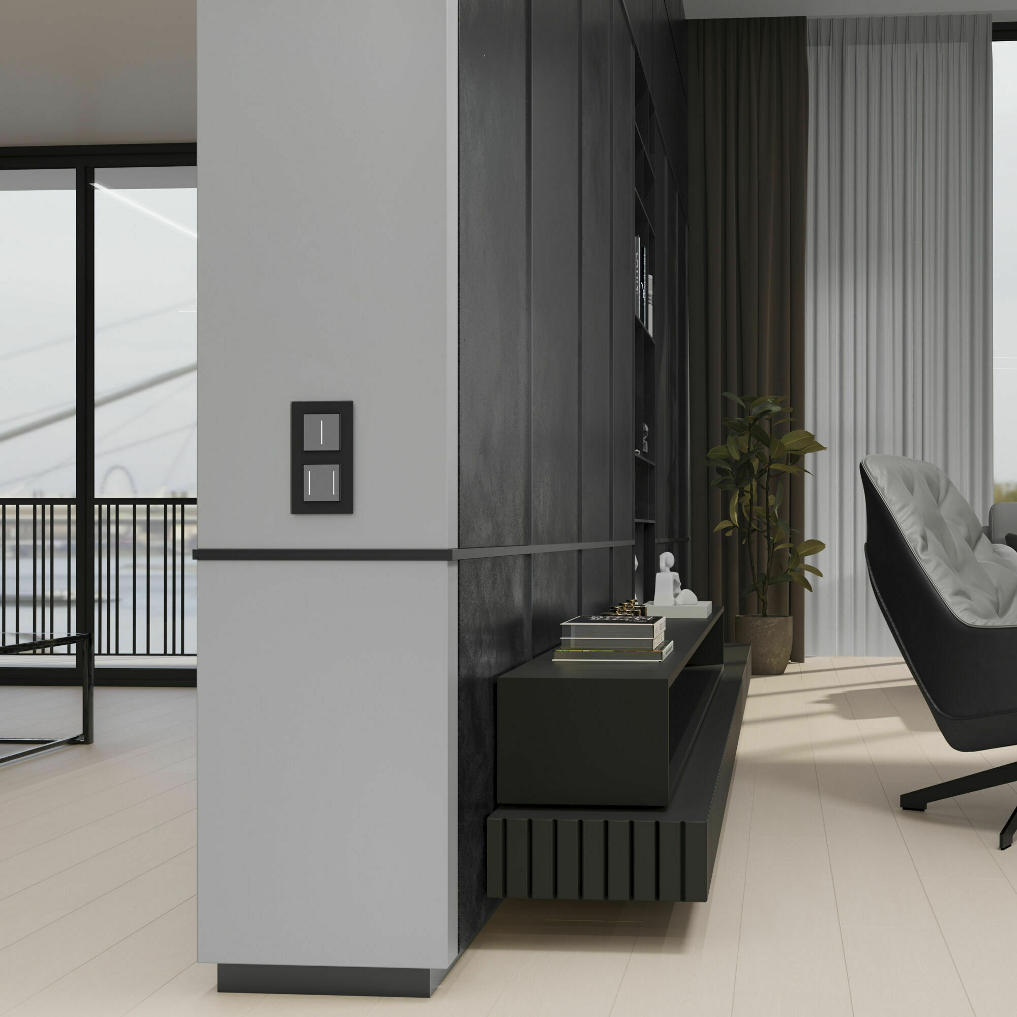 Изображение товара Умный сенсорный выключатель одноклавишный (серебряный) W4513006 Minimir Home Werkel