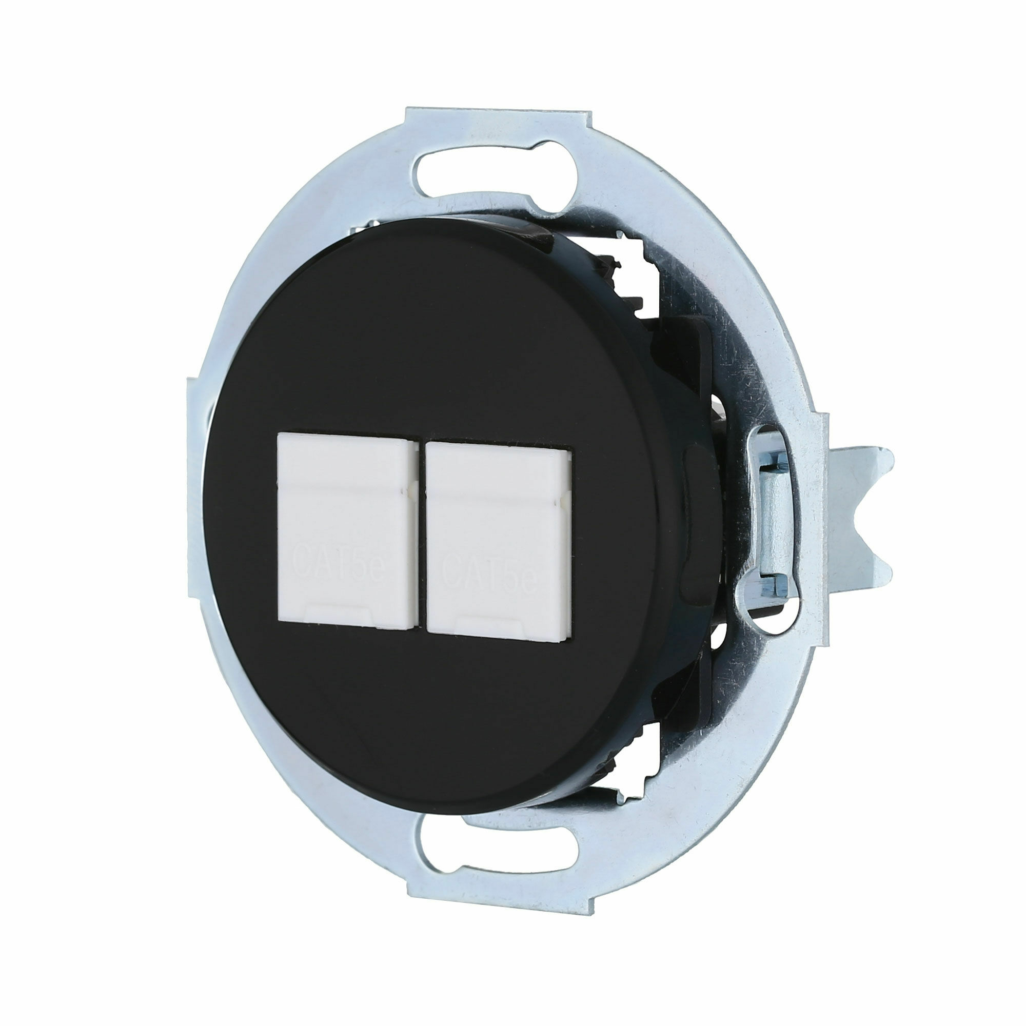 Изображение товара Розетка компьютерная, двойная, 2хRJ-45 кат. 6 с накладкой (чёрный) Vintage , 886408-1 LK Studio