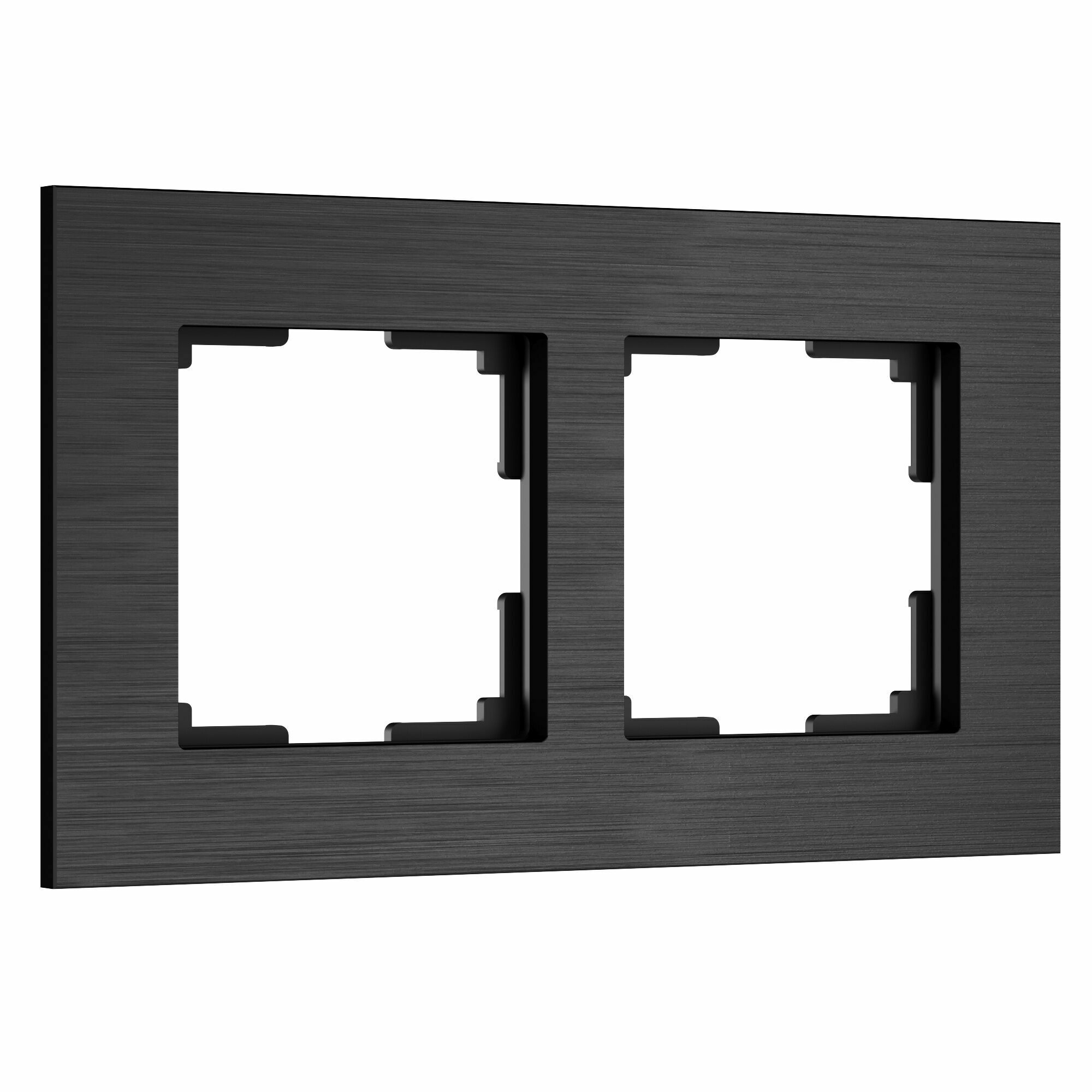 Изображение товара Рамка на 2 поста  AluMax (чёрный алюминий) W0023508 Werkel