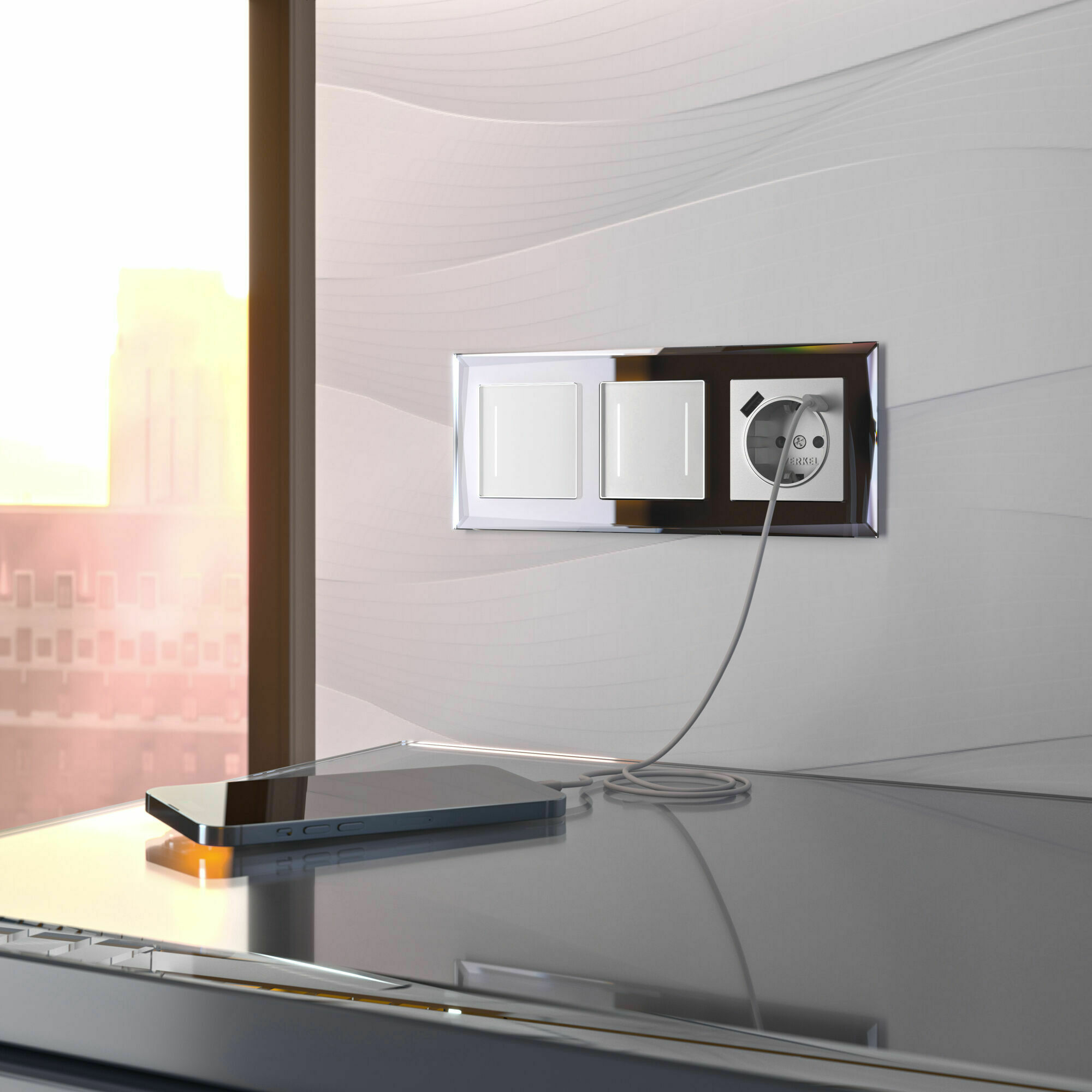 Изображение товара Умный сенсорный выключатель одноклавишный (белый) W4513001 Minimir Home Werkel