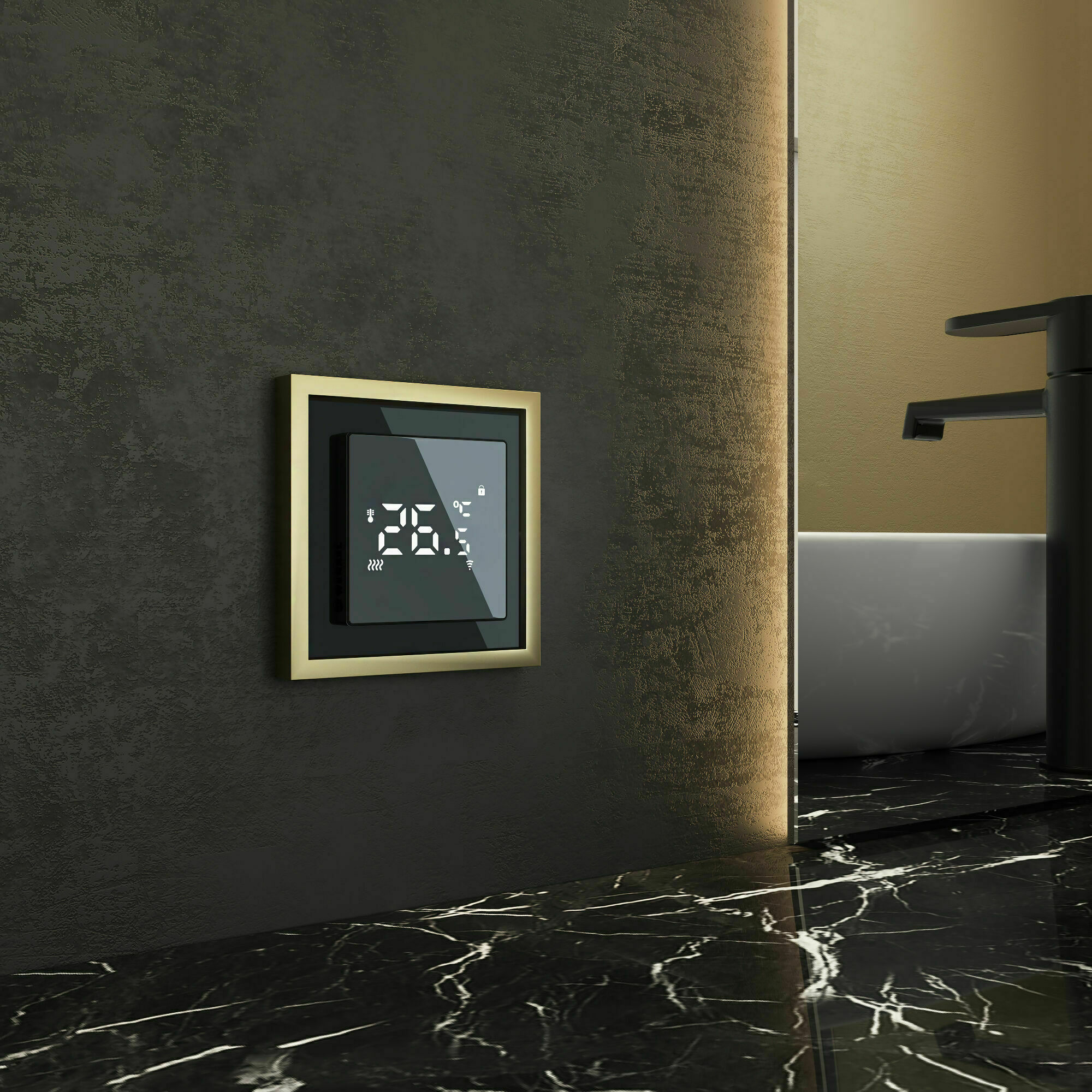 Изображение товара Рамка на 1 пост Baguette (чёрный/латунь) W0012852 Werkel