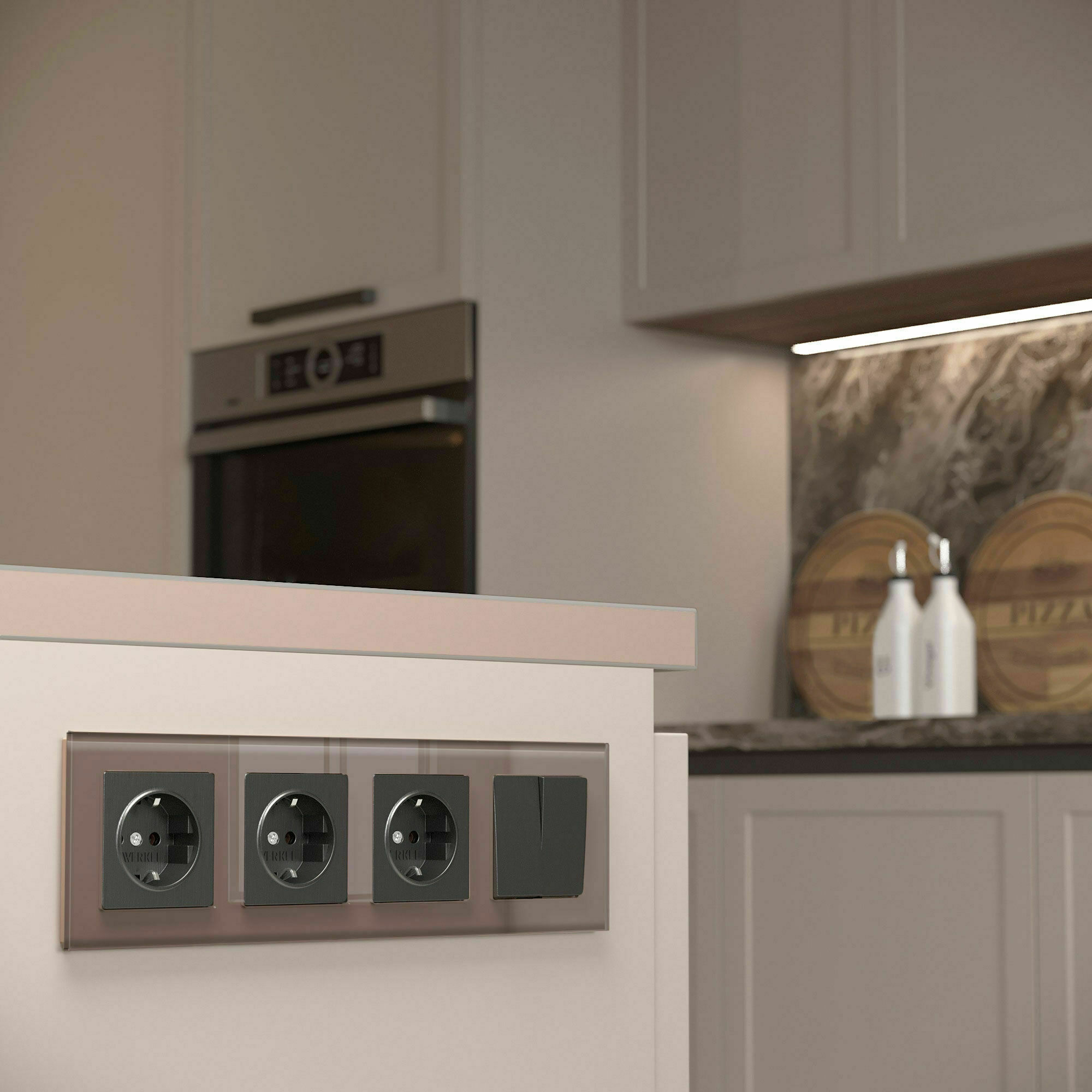 Изображение товара Рамка на 4 поста Favorit  (латте, стекло) W0041142 Werkel