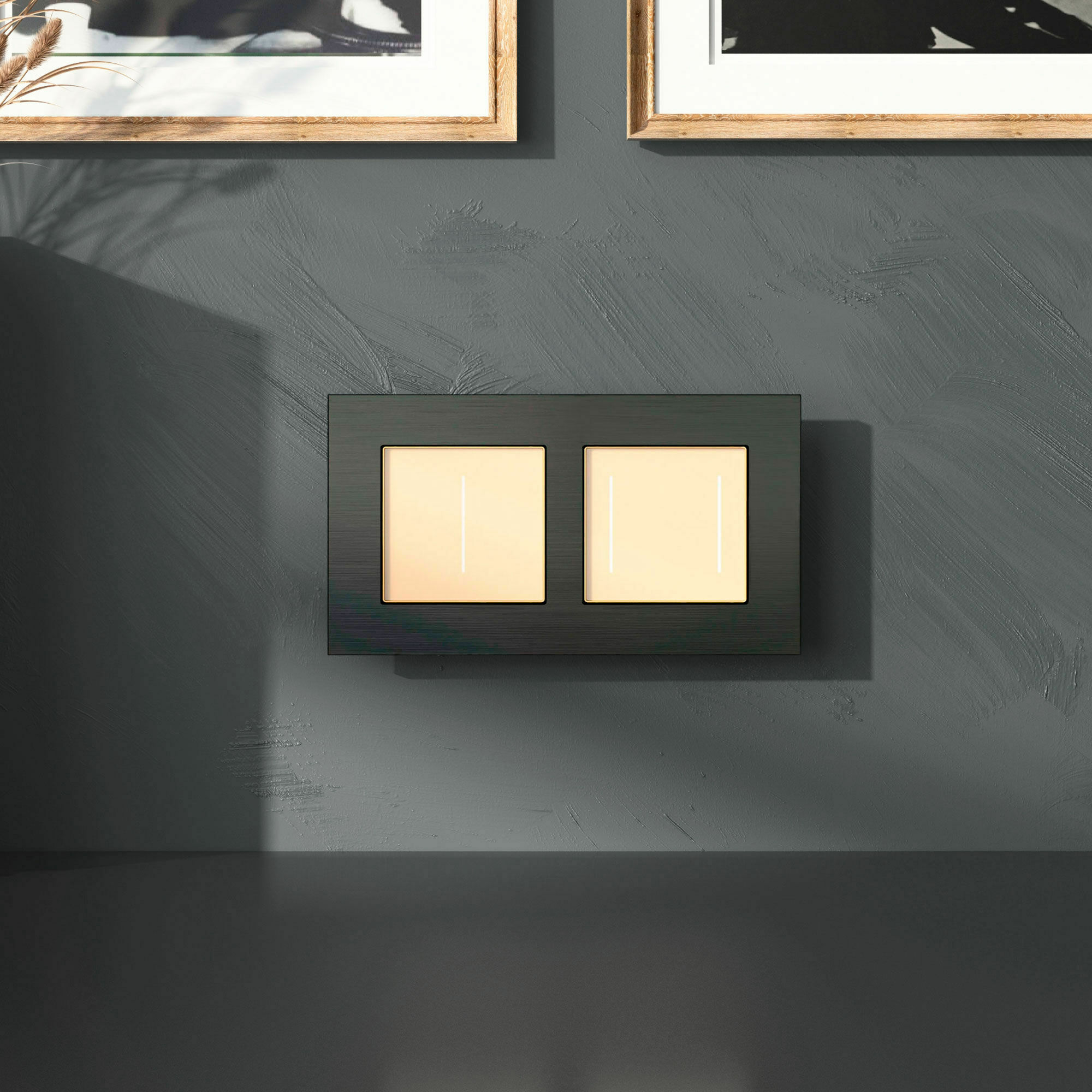 Изображение товара Рамка на 2 поста  AluMax (чёрный алюминий) W0023508 Werkel