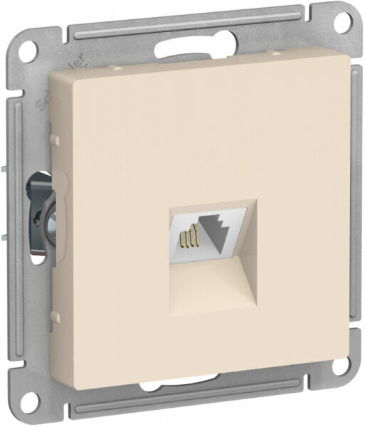 Изображение товара Розетка телефонная RJ-11, RJ11, механизм, Бежевый, ATN000281 Atlas Design Schneider electric