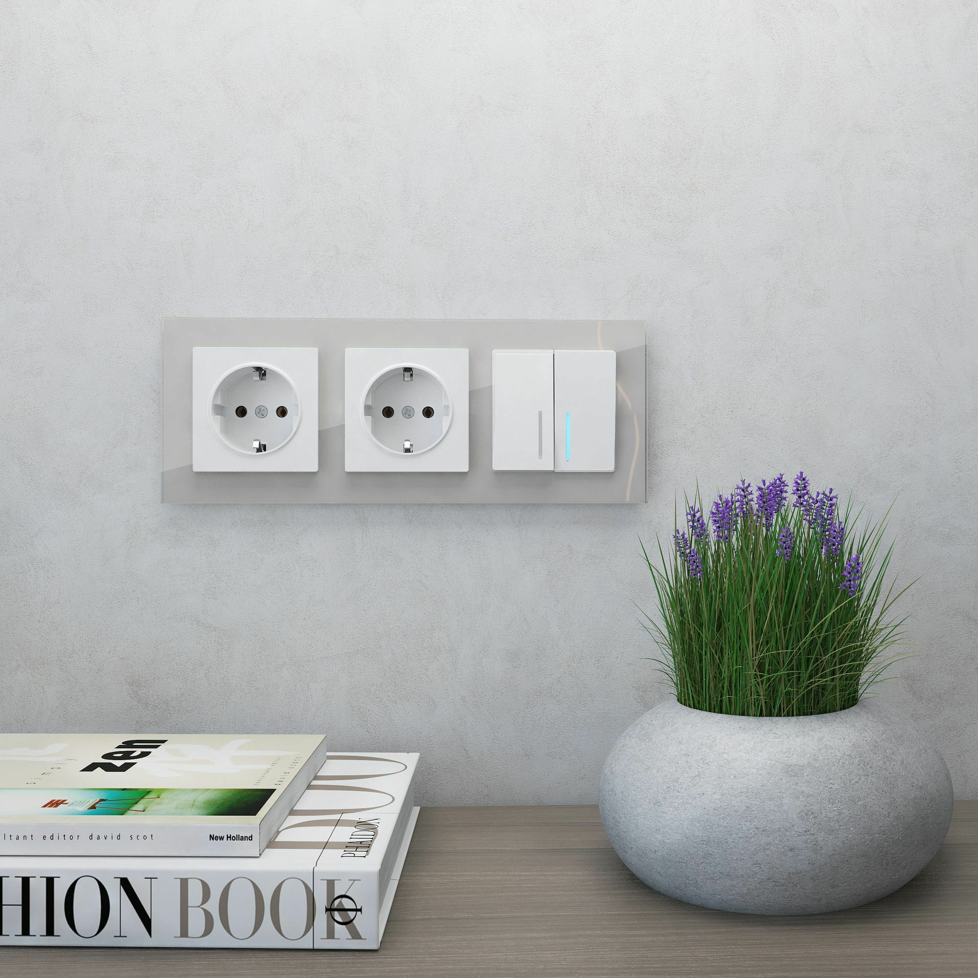 Изображение товара Рамка на 3 поста Favorit (дымчатый,стекло) W0031117 Werkel