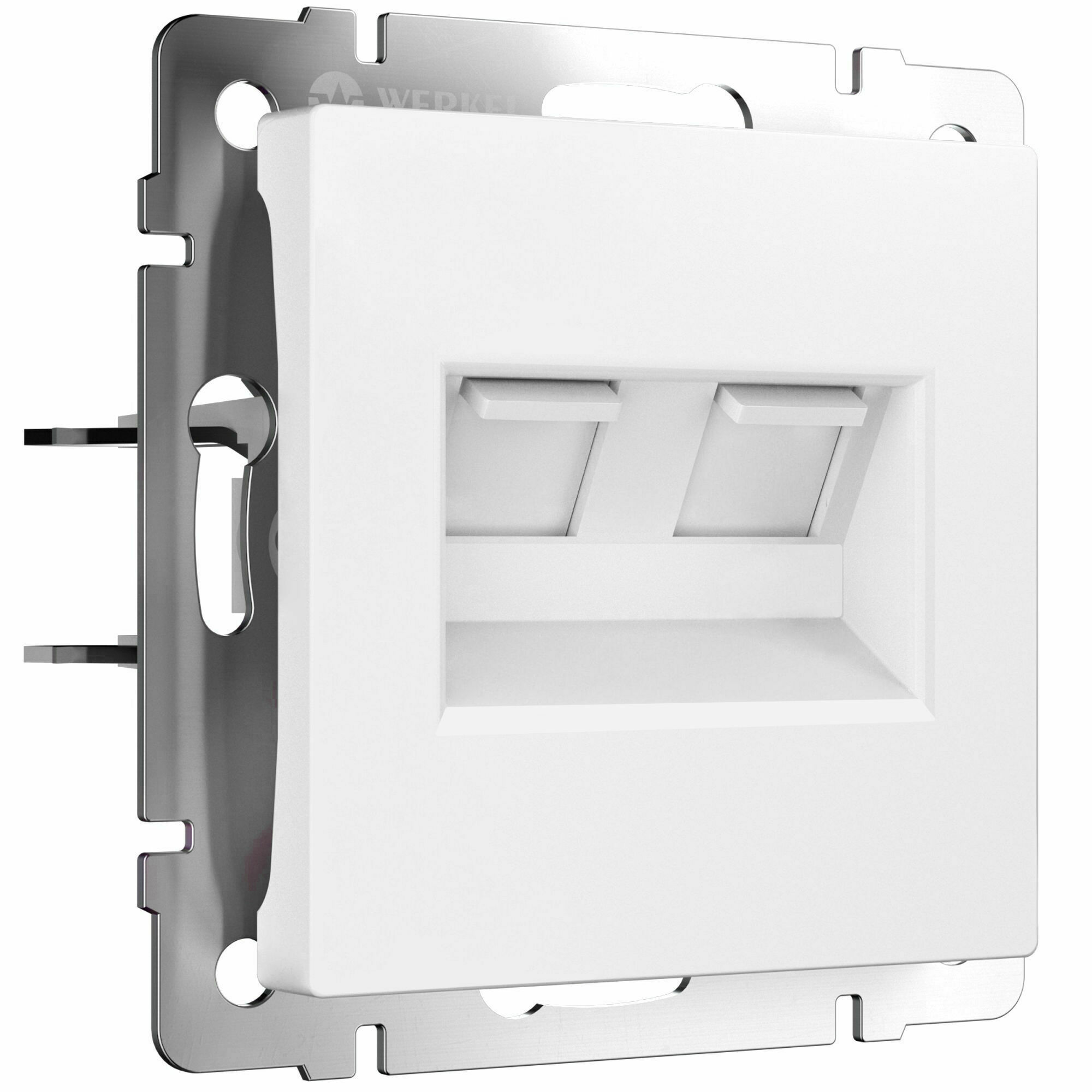 Изображение товара Розетка компьютерная, двойная Ethernet RJ-45, cat.5e (белый матовый) W1181161 Werkel