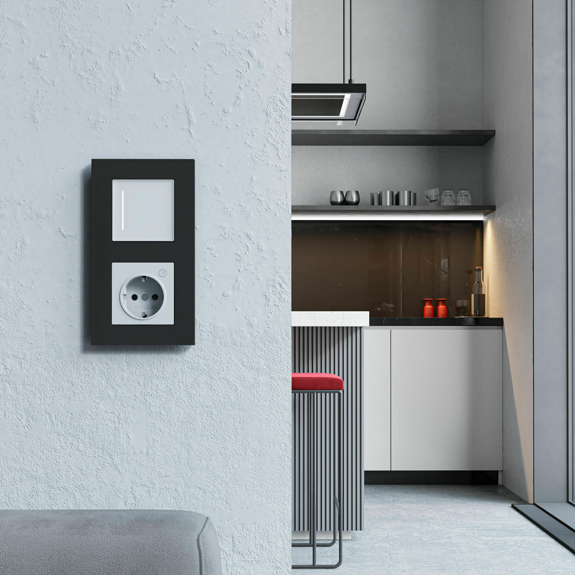 Изображение товара Рамка на 2 поста Slab (чёрный софт) W0022908 Werkel