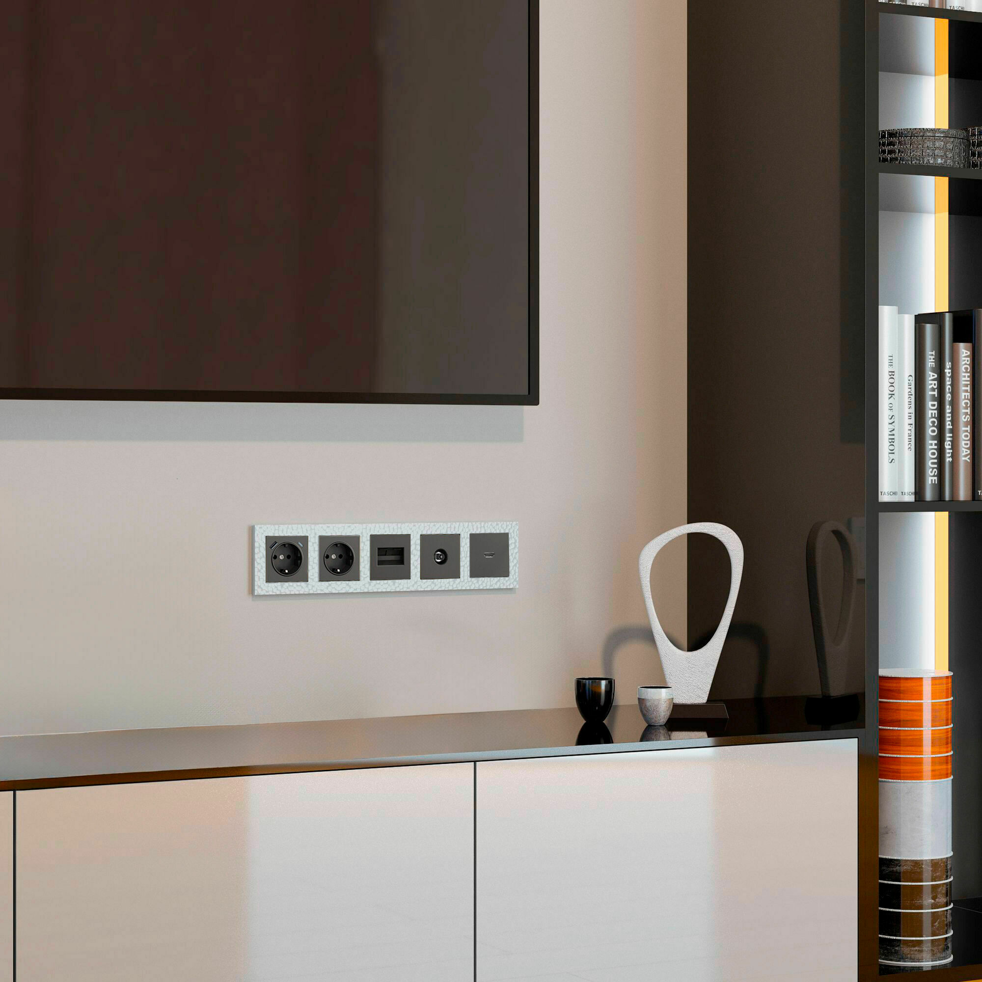 Изображение товара W0052401/ Рамка на 5 постов Hammer (белый) Werkel