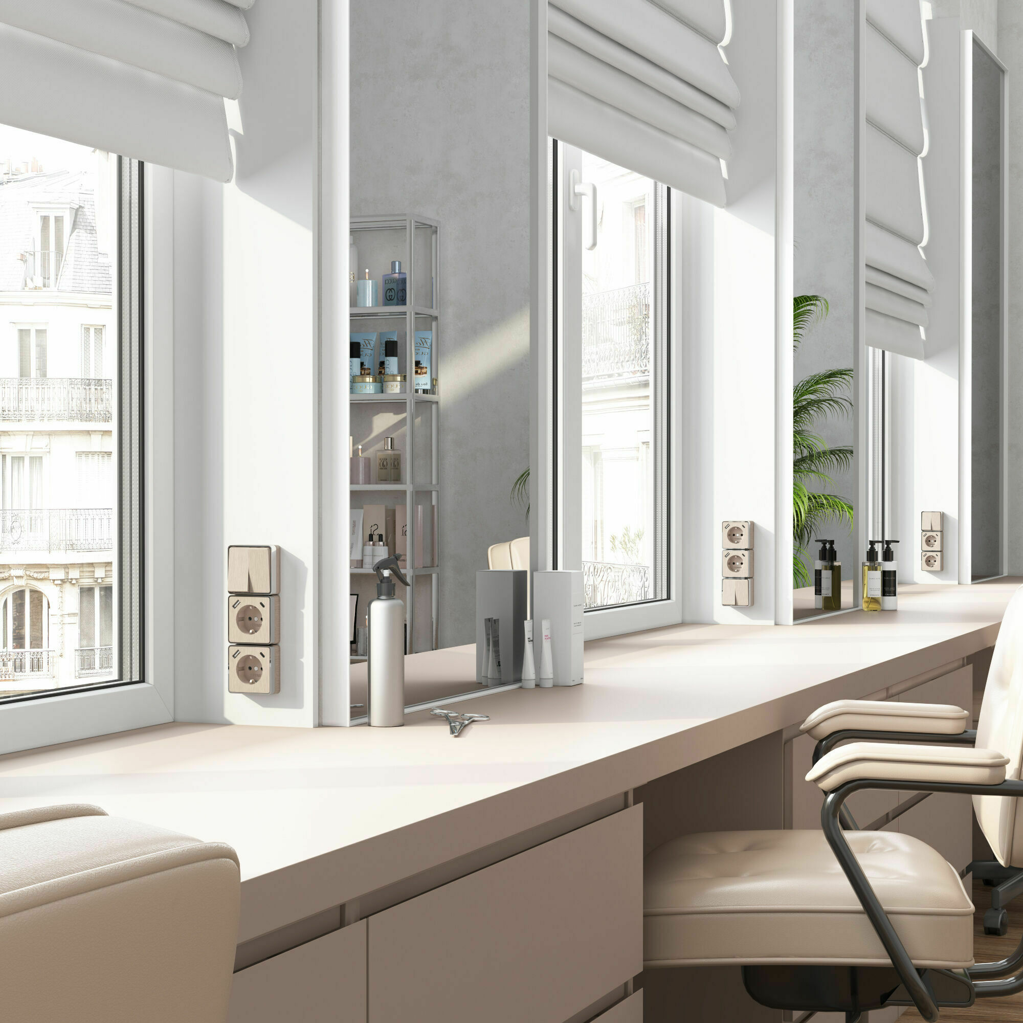 Изображение товара Розетка с заземлением, шторками и USB тип A+C (шампань рифленый) W5071710 Gallant Werkel