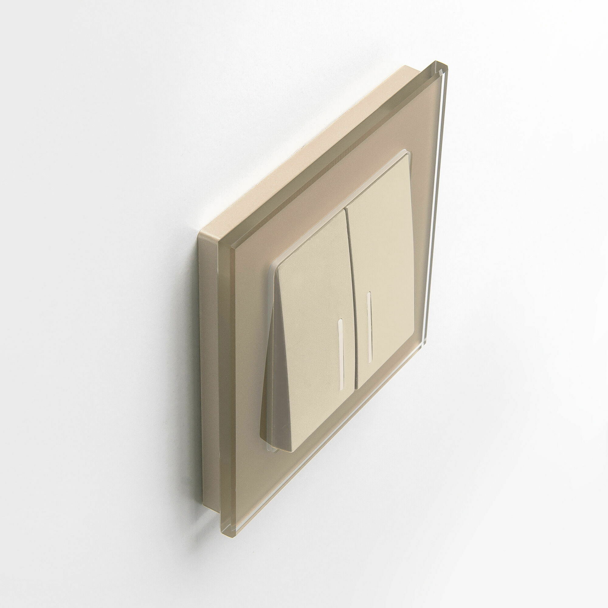 Изображение товара Выключатель  двухклавишный проходной с подсветкой (шампань) W1122111 Werkel