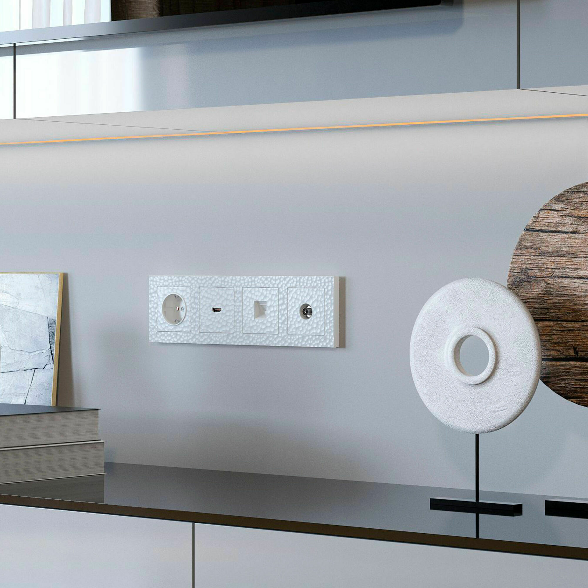 Изображение товара W1283001/ ТВ-розетка оконечная (hammer белый) Werkel