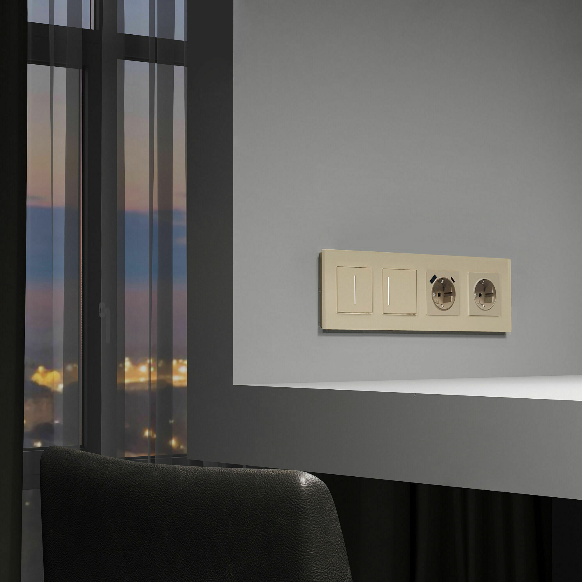 Изображение товара Рамка на 4 поста Senso (шампань, стекло soft-touch) W0043111 Werkel