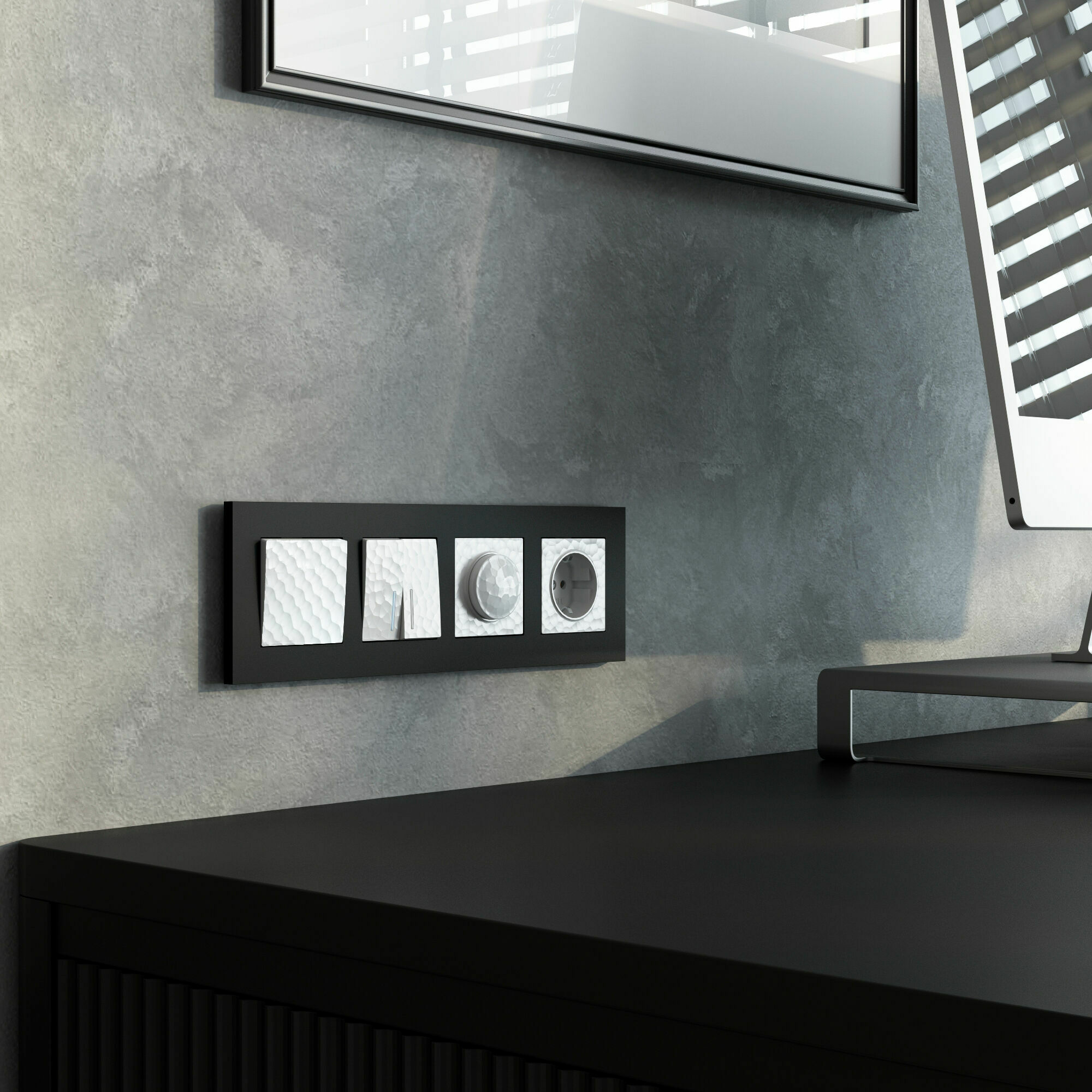 Изображение товара W1210001/ Выключатель одноклавишный (hammer белый) Werkel