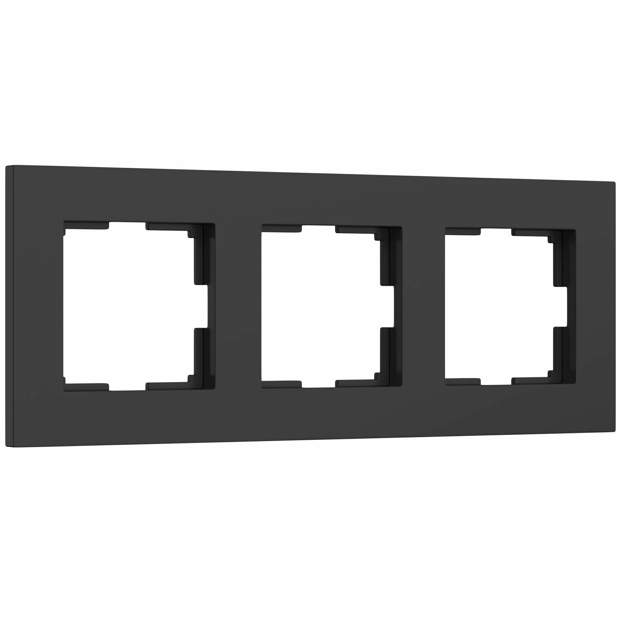 Изображение товара Рамка на 3 поста Slab (чёрный софт) W0032908 Werkel