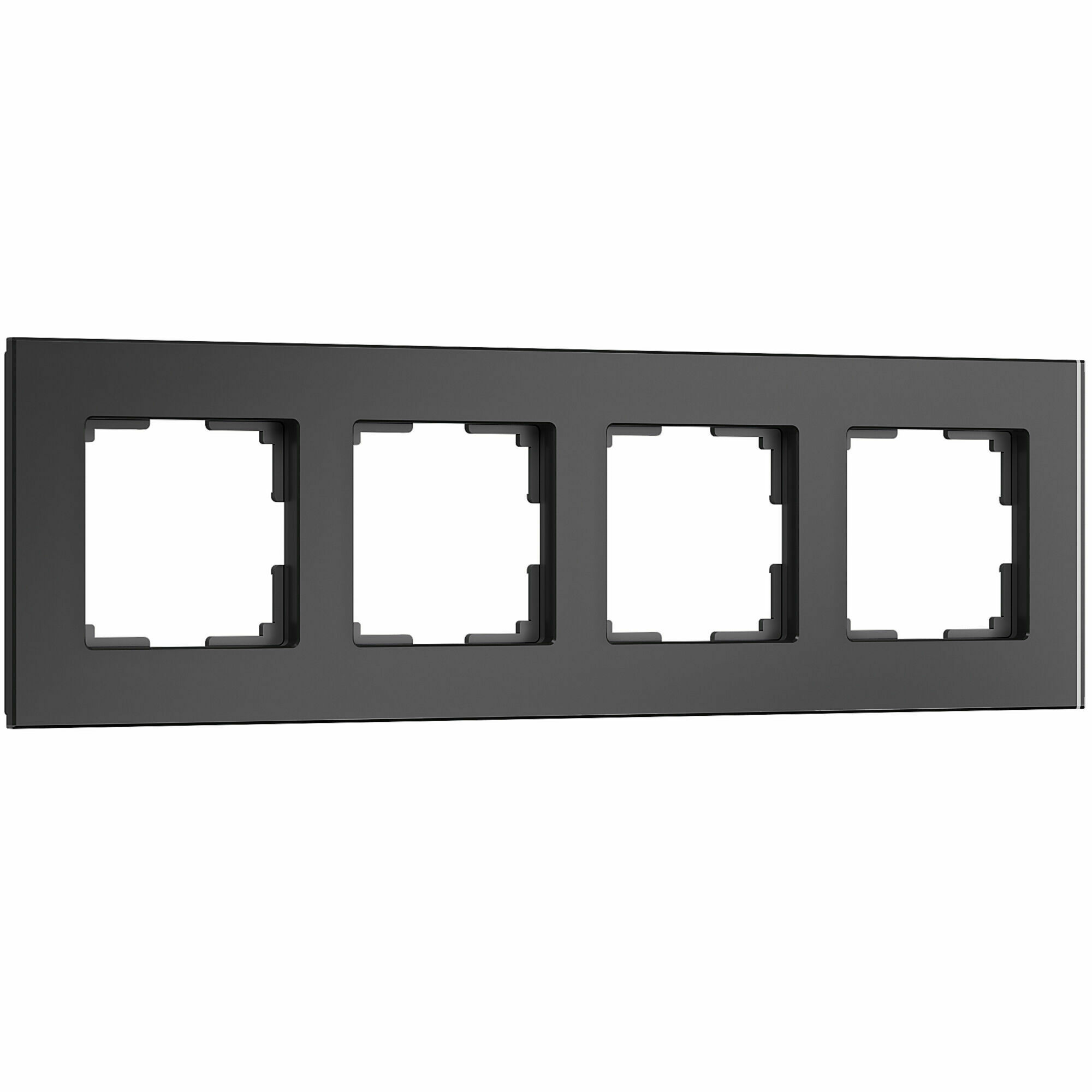 Изображение товара Рамка на 4 поста Senso (чёрный, стекло soft-touch) W0043108 Werkel
