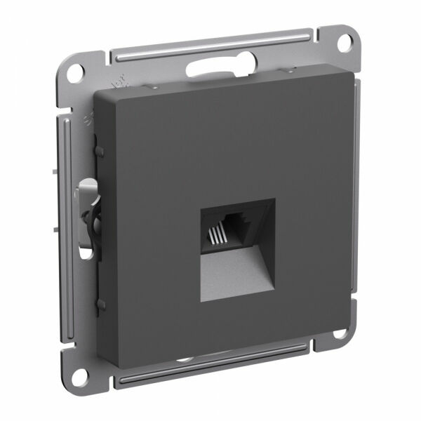 Изображение товара Розетка телефонная RJ-11, RJ11, механизм, Базальт, ATN001481 Atlas Design Nature Schneider electric