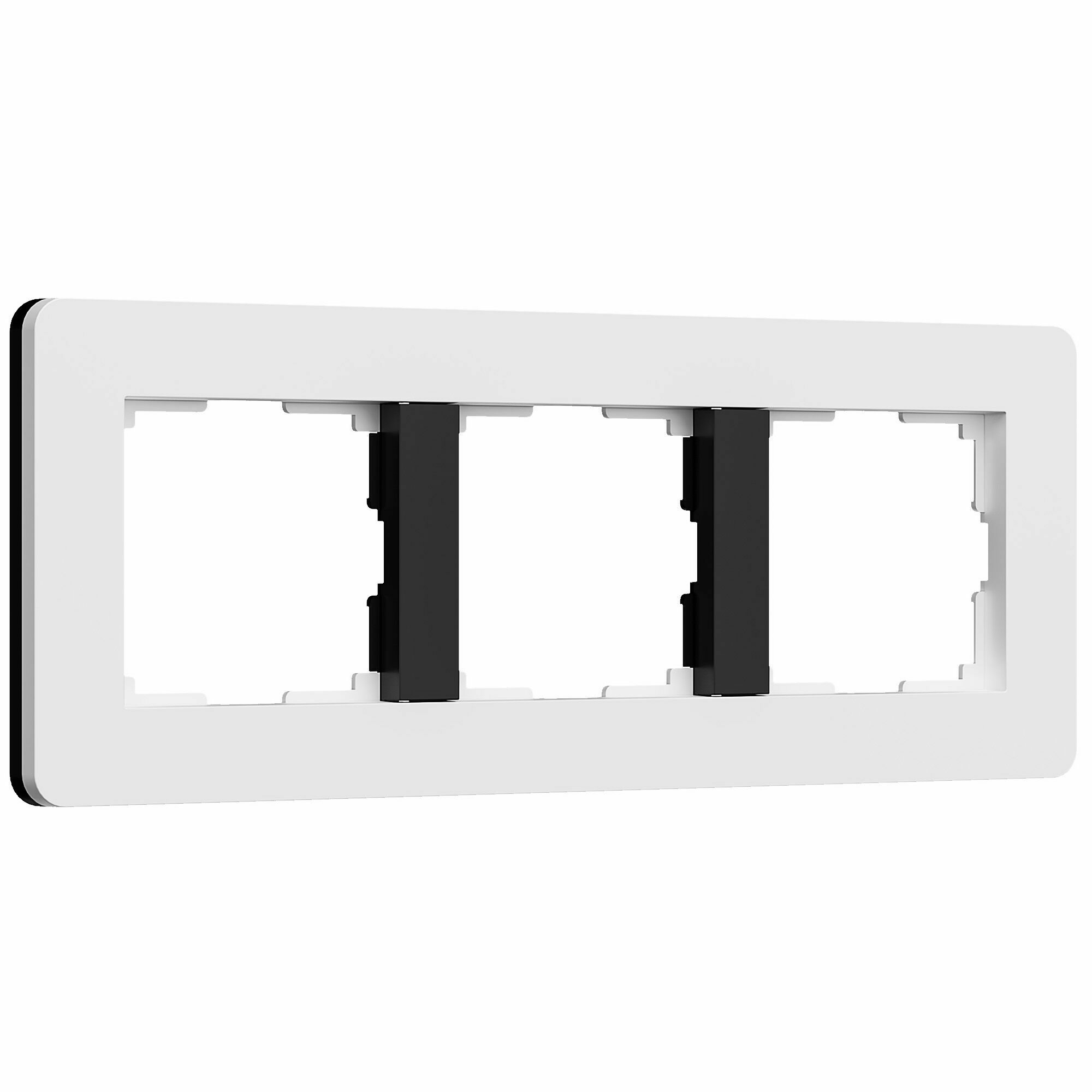 Изображение товара Рамка на 3 поста Split (белый/чёрный, soft-touch) W0033068 Werkel