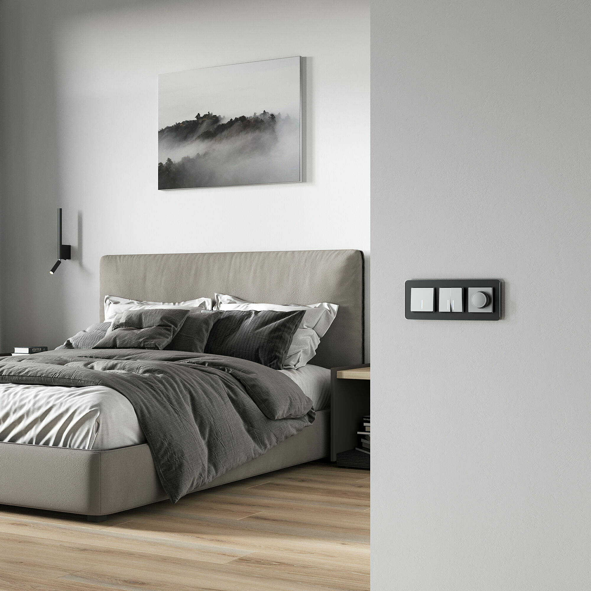 Изображение товара Выключатель одноклавишный с подсветкой (серебряный матовый) W1110165 Werkel