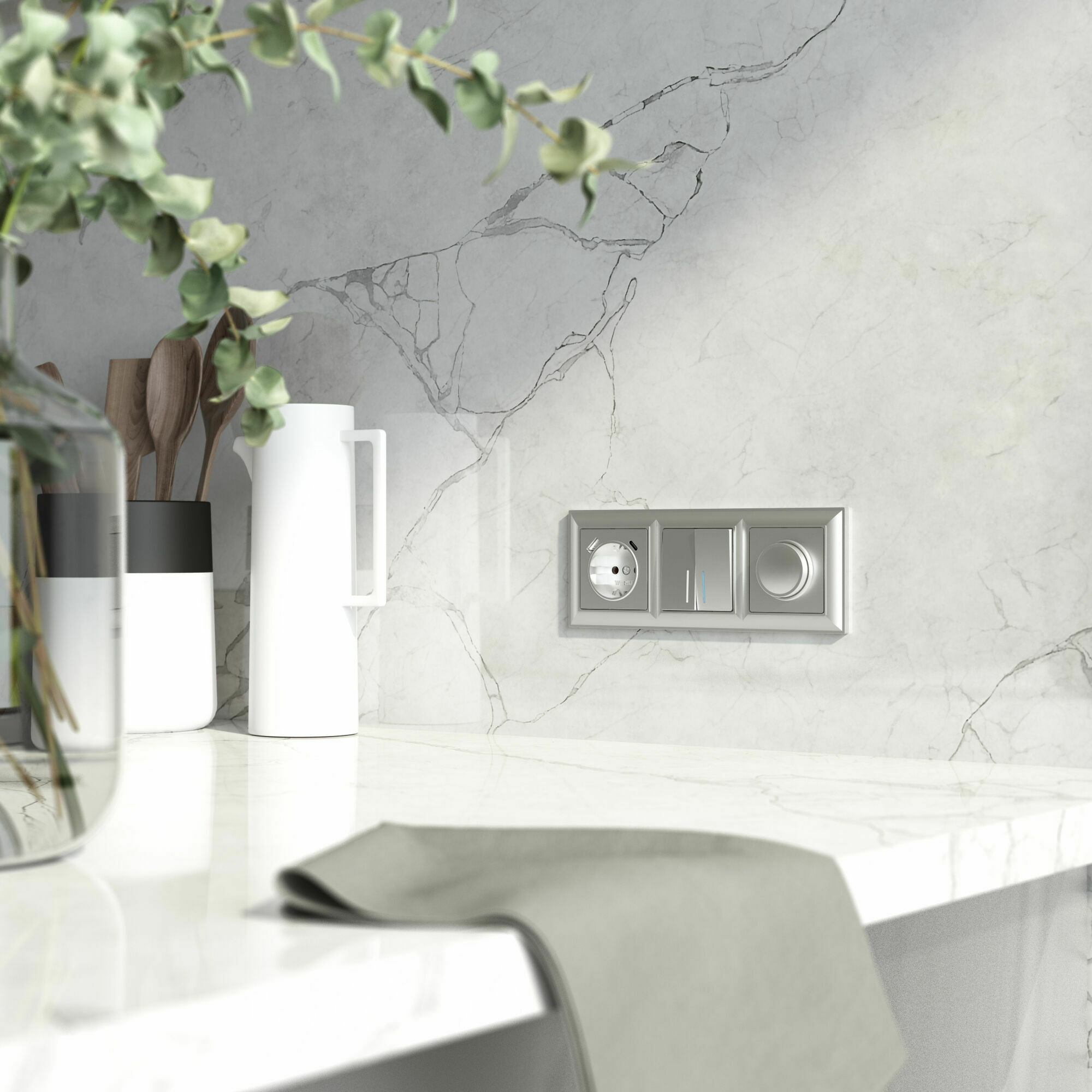 Изображение товара Рамка на 3 поста (серебряный) W0032206 Werkel