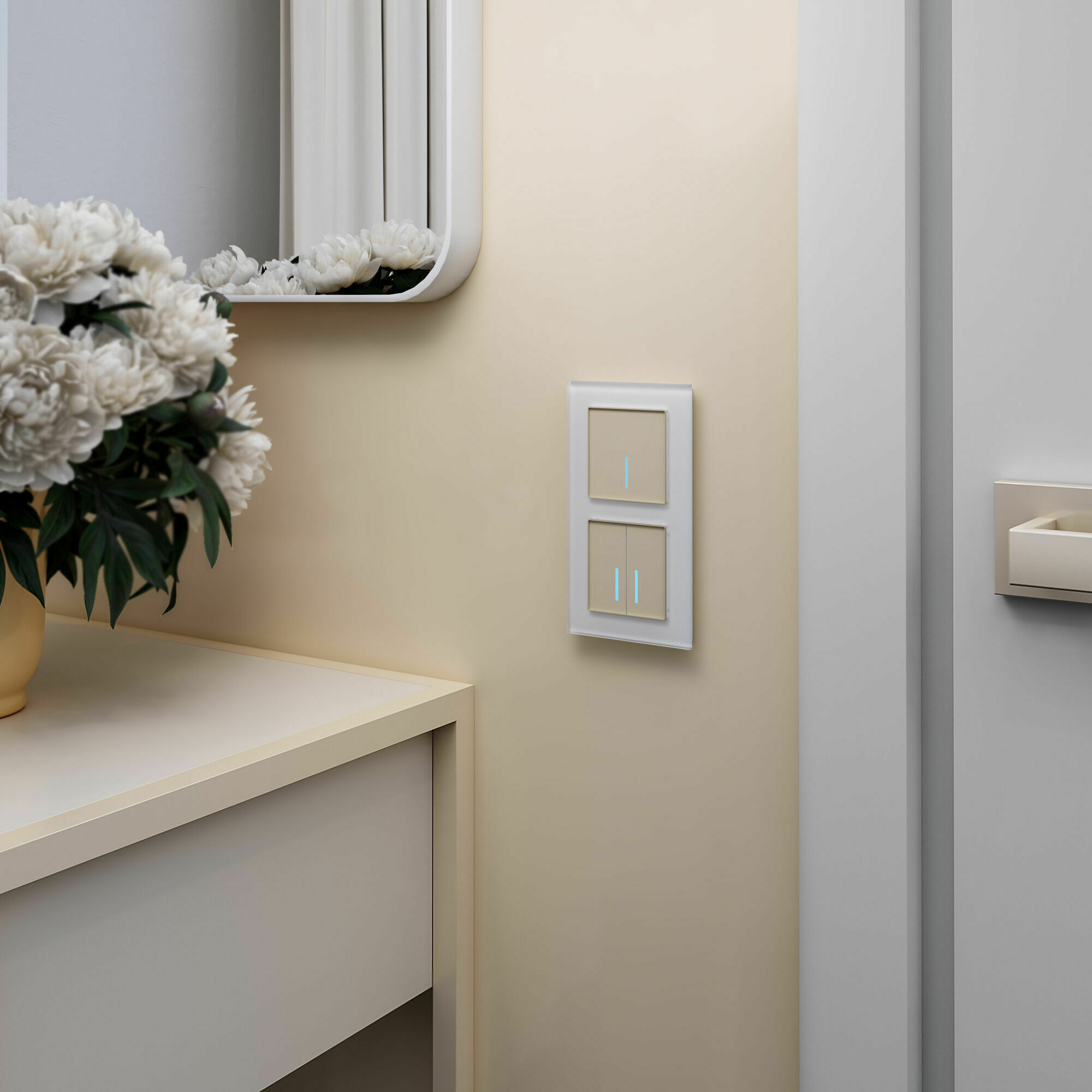 Изображение товара Сенсорный выключатель одноклавишный с подсветкой 1000 Вт (шампань) W4510011 Werkel