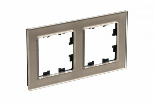 Изображение товара Рамка 2 поста, универсальная, Стекло шампань,ATN320502 Atlas Design Nature Schneider electric