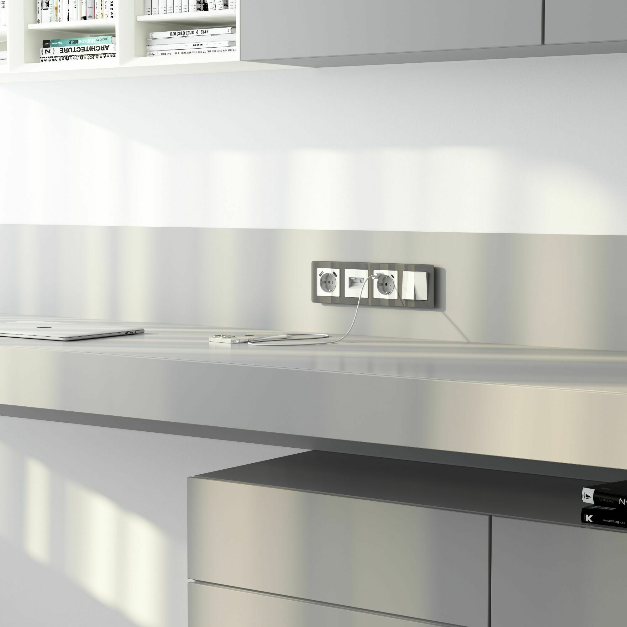 Изображение товара Накладка для двойной розетки Еthernet RJ-45, (белый акрил) W1191141 Werkel