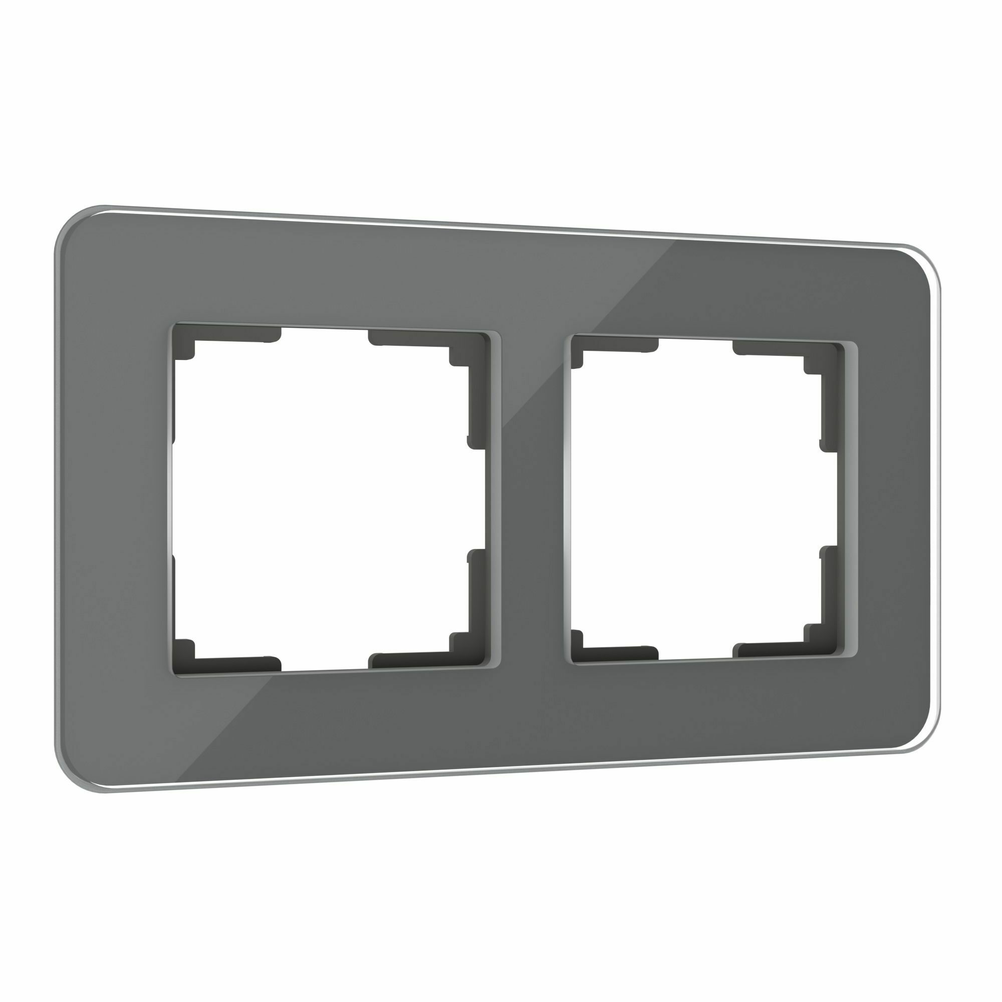 Изображение товара Рамка из стекла на 2 поста Elite графит W0022440 Werkel