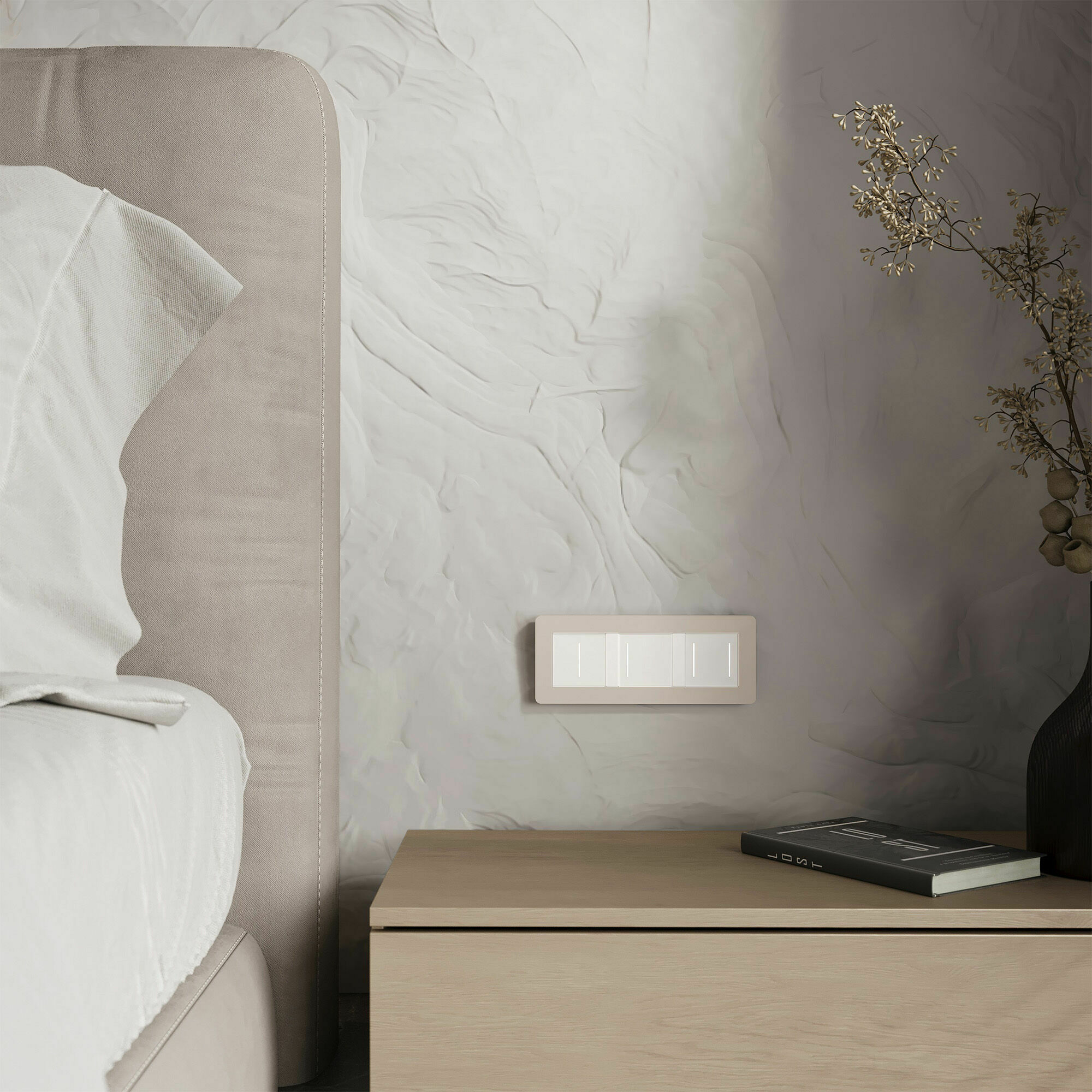 Изображение товара Рамка на 3 поста Split (айвори/белый, soft-touch) W0033066 Werkel